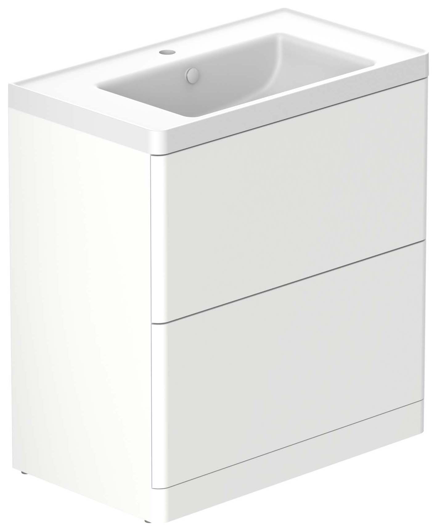Nexa By VADO Veva Dusk White Freestanding Vanity Unit with Mineral Basin - 800mm