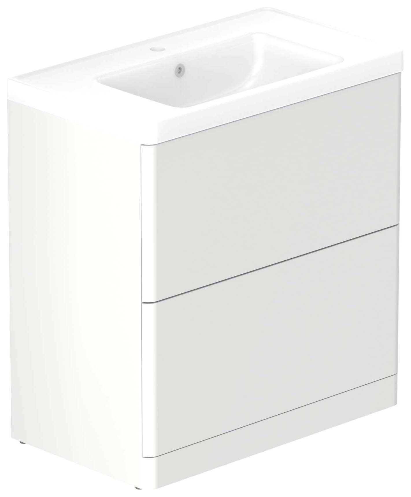 Nexa By VADO Veva Dusk White Freestanding Vanity Unit with Ceramic Basin - 800mm