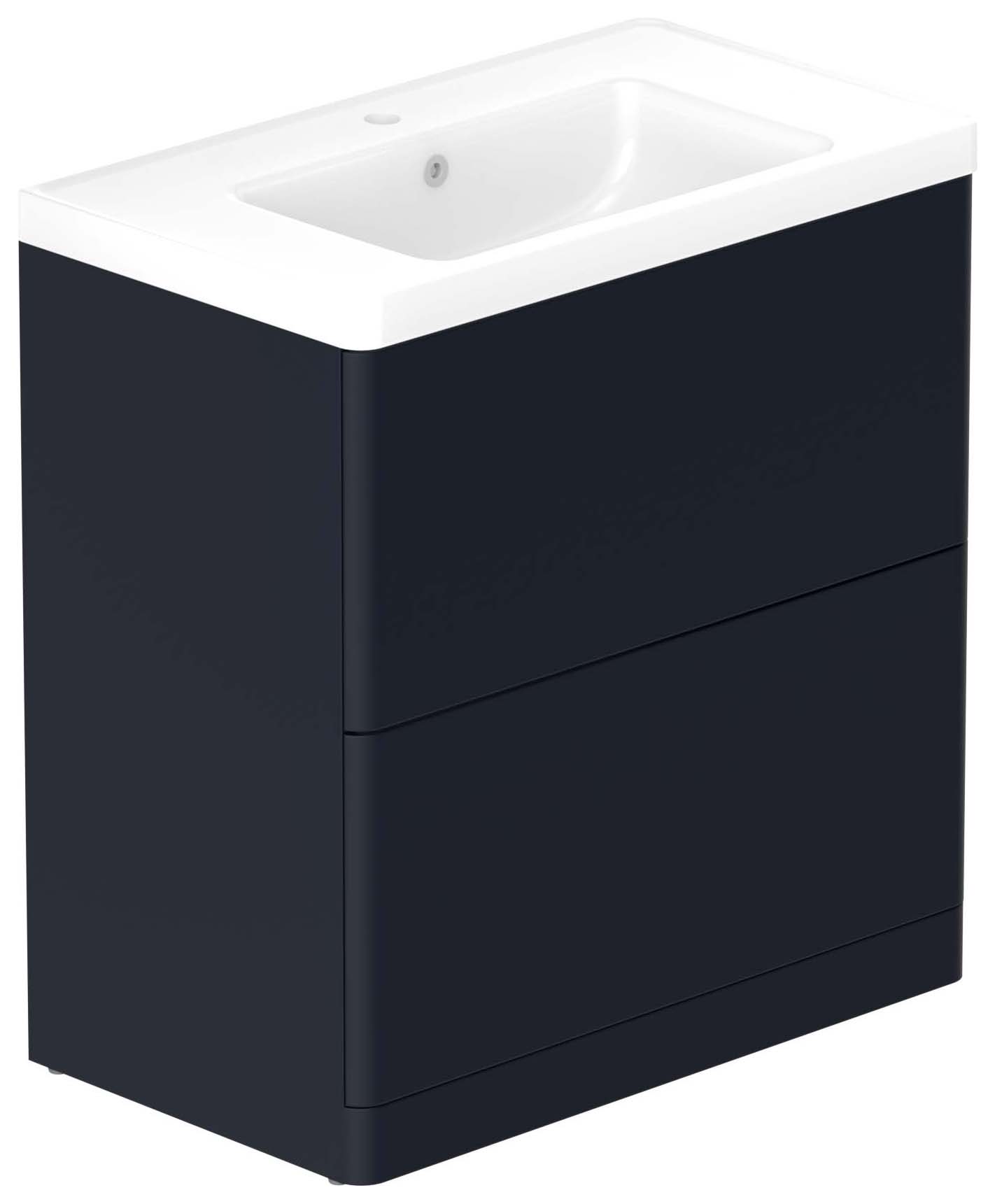 Nexa By VADO Veva Midnight Blue Freestanding Vanity Unit with Ceramic Basin - 800mm