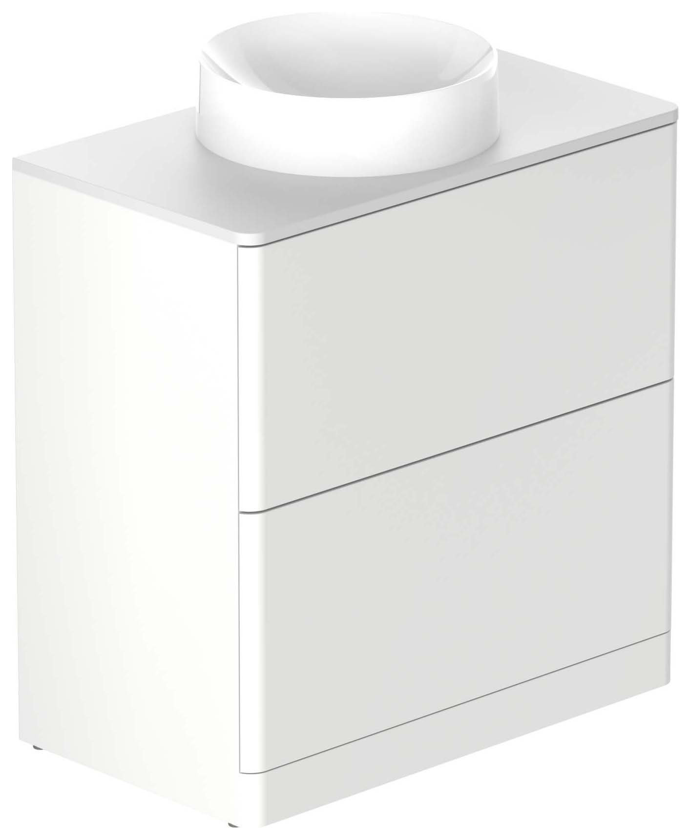 Nexa By VADO Veva Dusk White Freestanding Vanity Unit with Gloss White Countertop & Basin - 800mm
