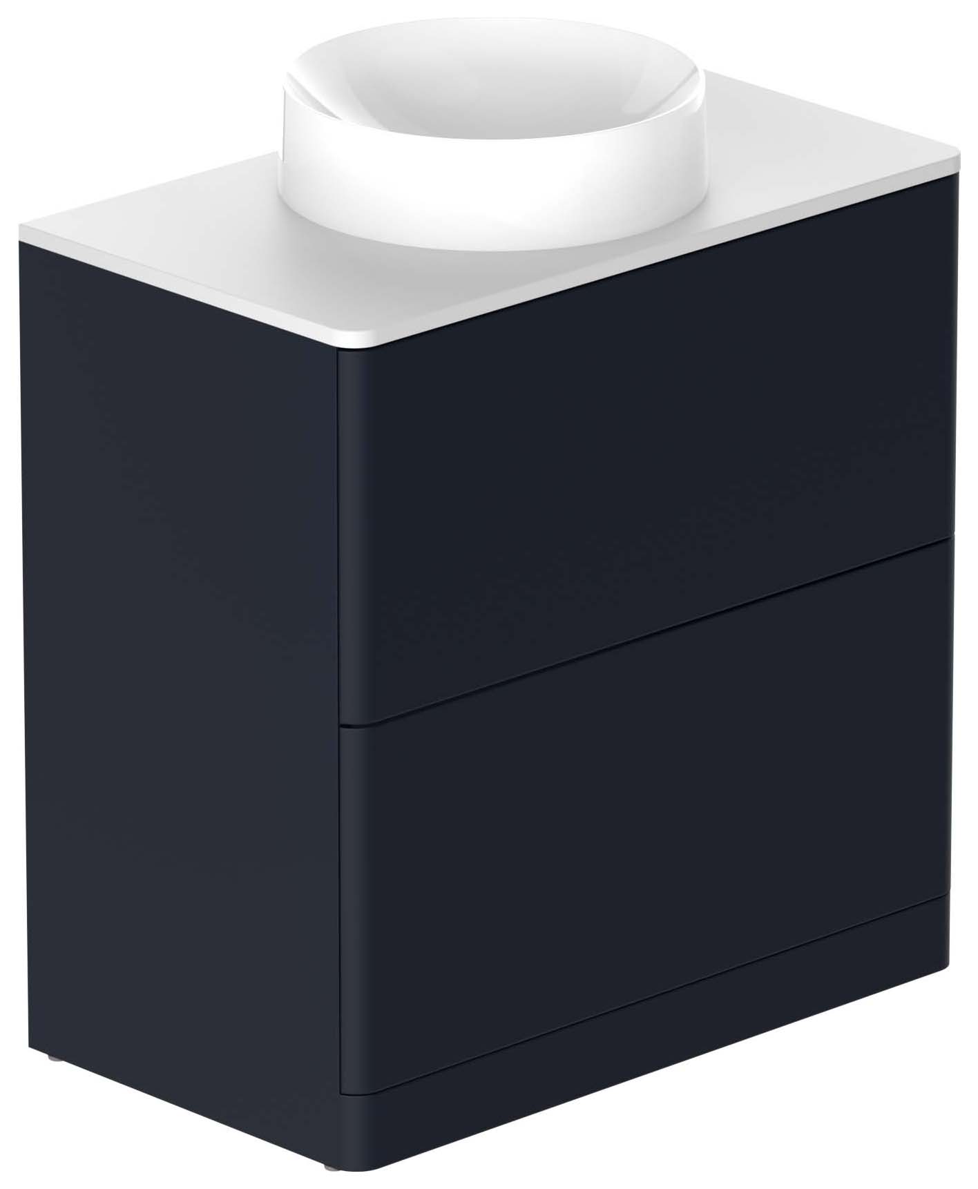 Nexa By VADO Veva Midnight Blue Freestanding Vanity Unit with Gloss White Countertop & Basin - 800mm
