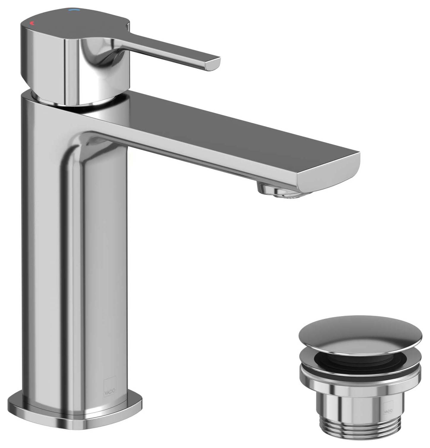 Nexa By VADO Veva Mono Basin Mixer, 5 l/min Flow Regulator with Universal Basin Waste - Chrome