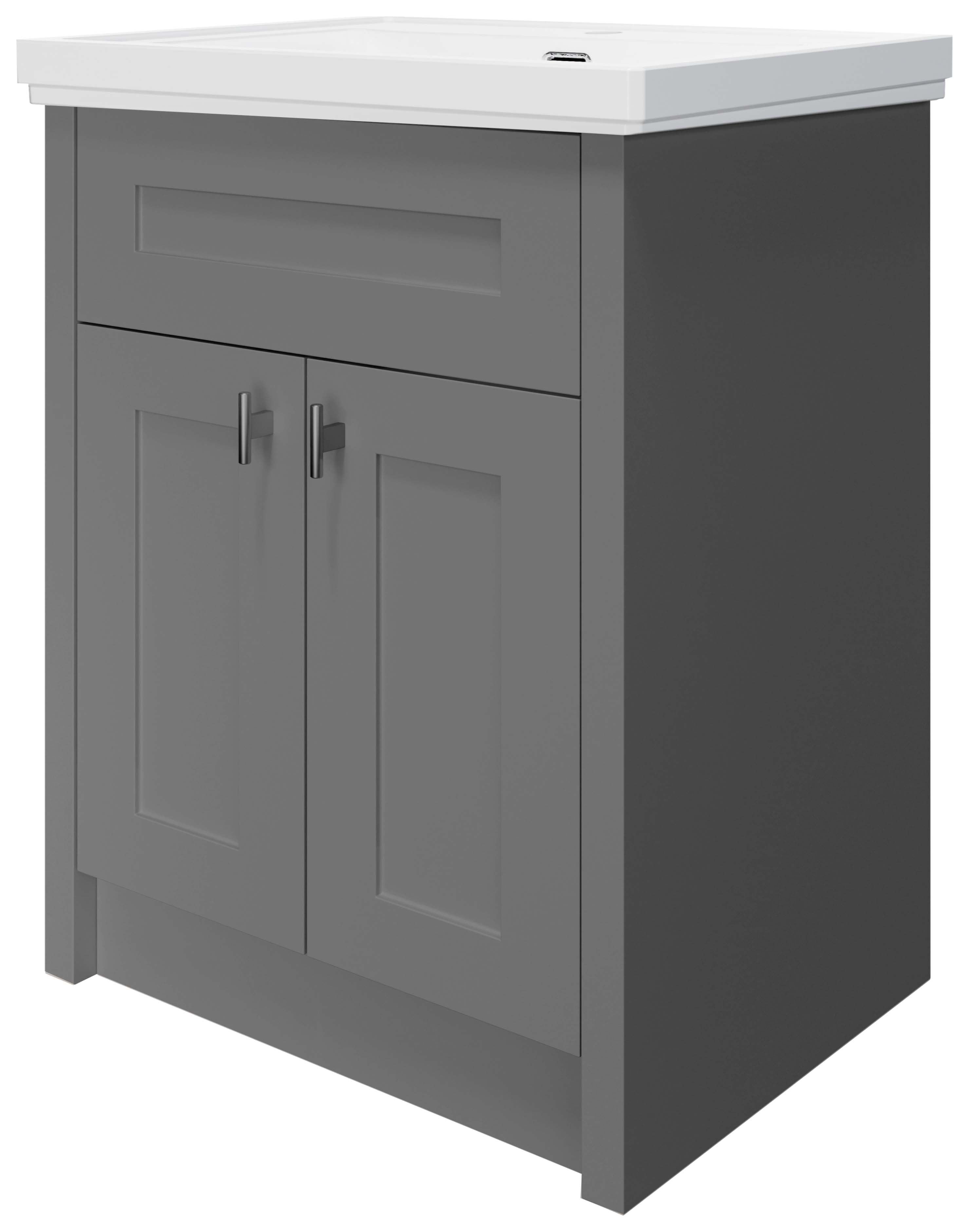 Wickes Hayman Dove Grey Traditional Freestanding Vanity Unit & Haven Basin - 881 x 600mm