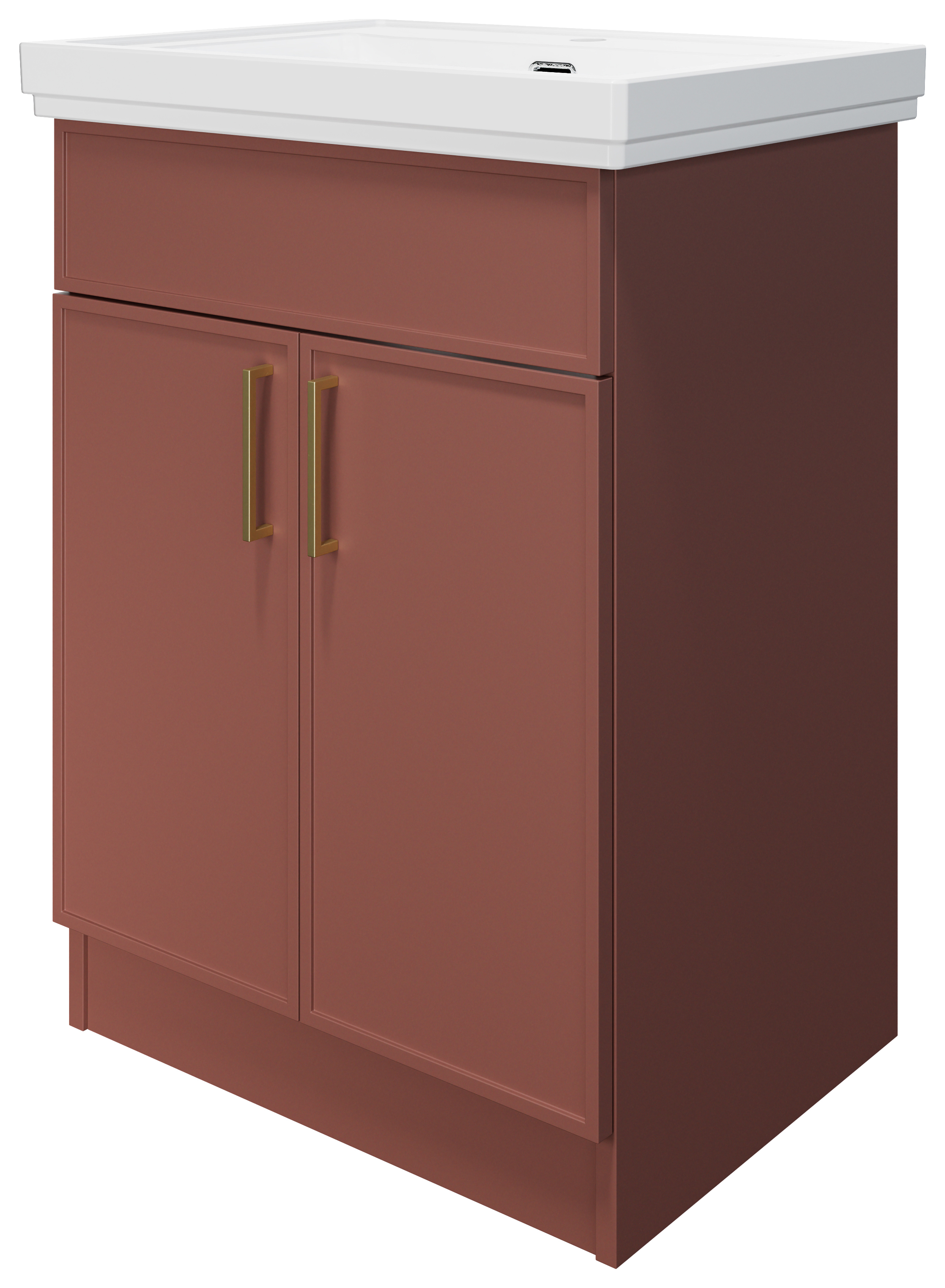 Wickes Haven Rusty Red Freestanding Vanity Unit & Haven Basin - 865 x 600mm