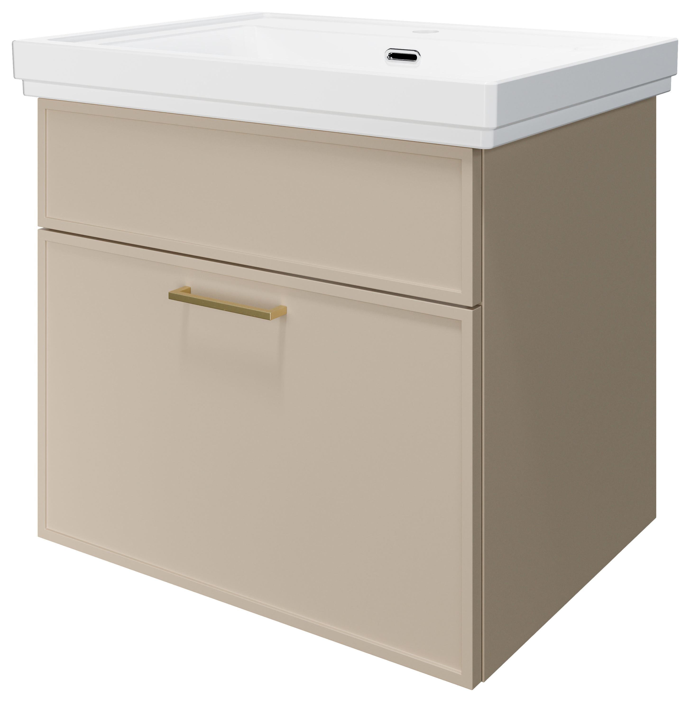 Wickes Haven Macadamia Wall Hung Vanity Unit & Haven Basin - 579 x 600mm