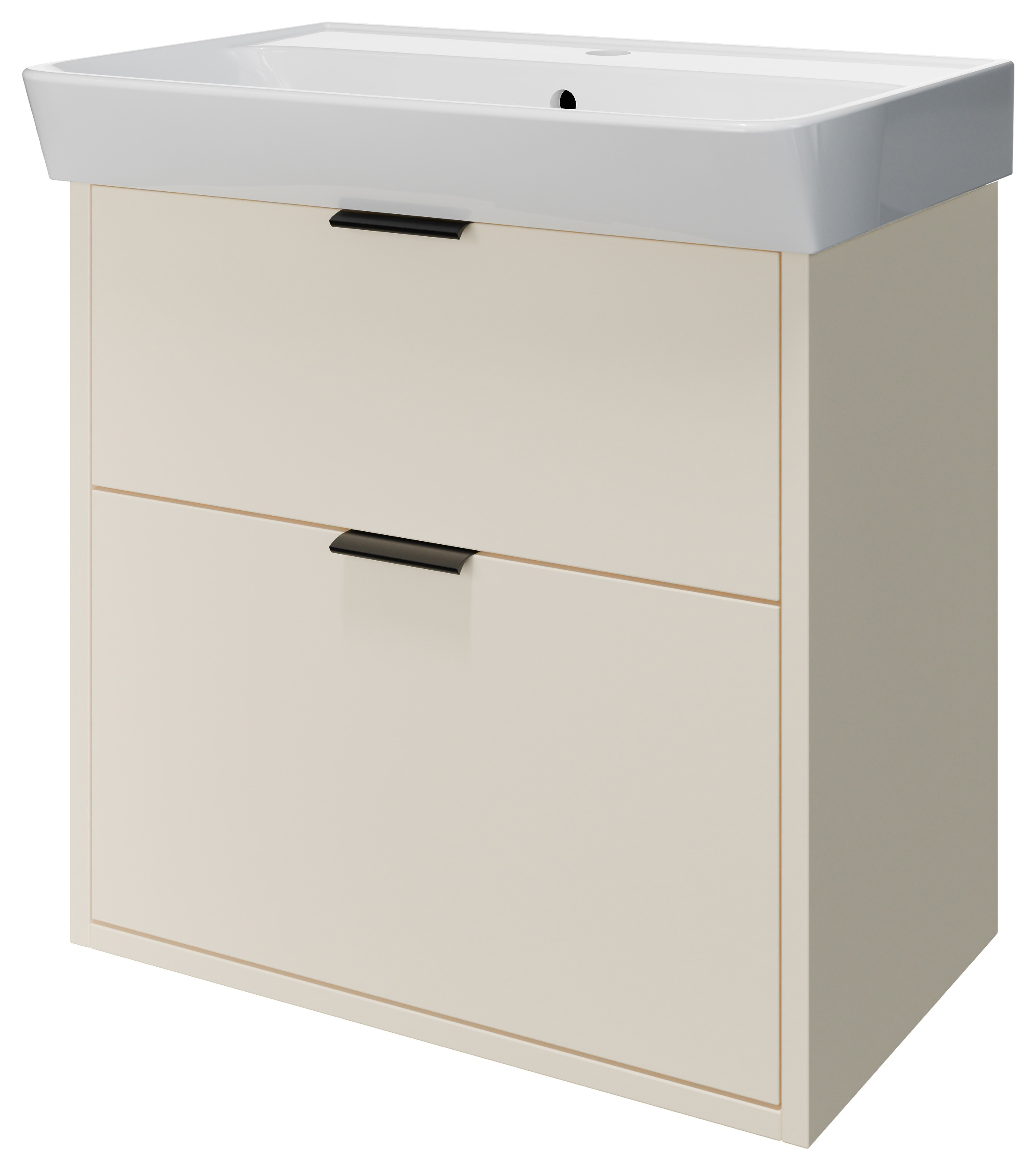 Wickes Nova Angora Grey Wall Hung Vanity Unit & Easton Basin - 635 x 500mm