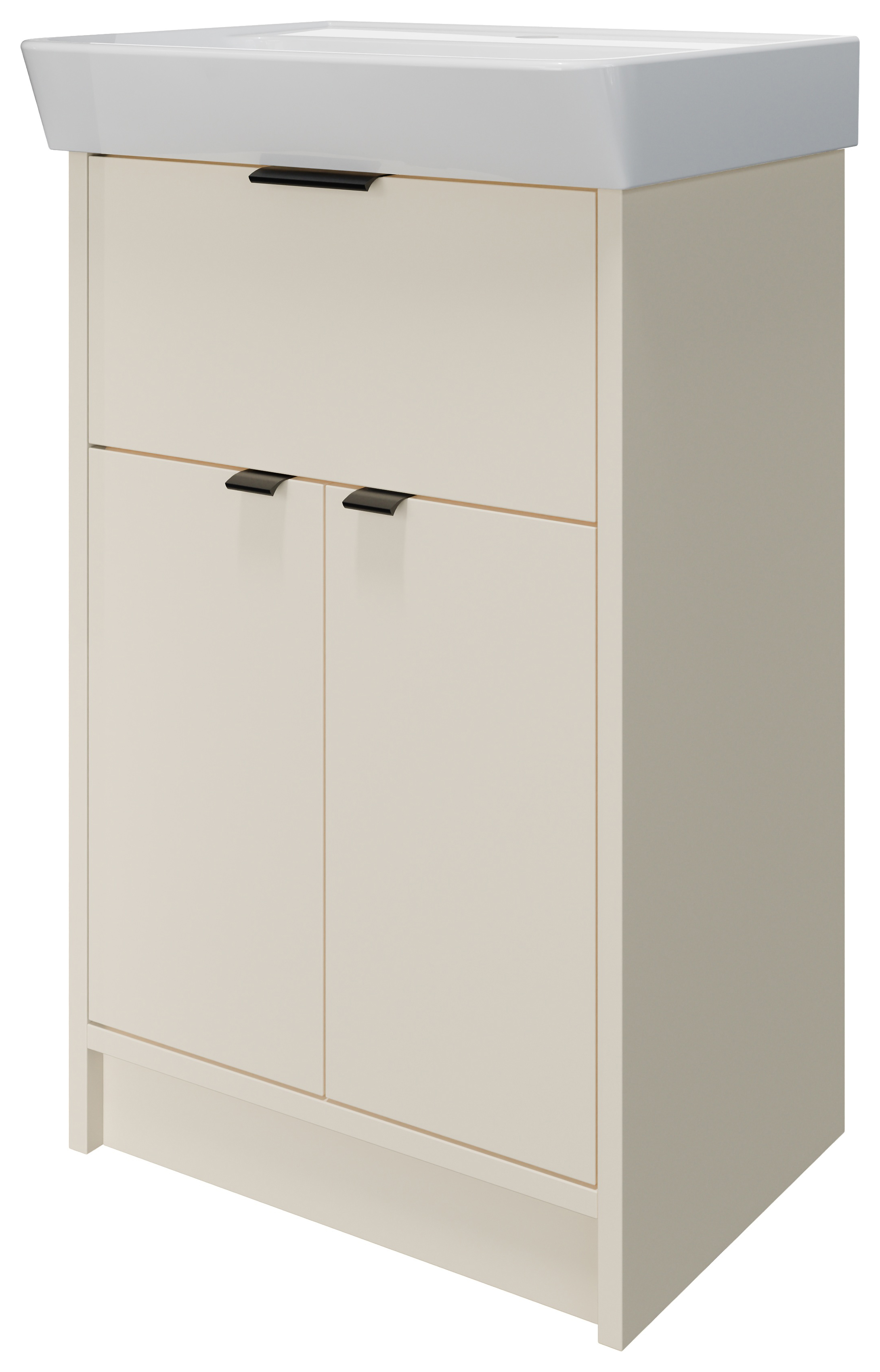 Wickes Nova Angora Grey Freestanding Vanity Unit & Easton Basin - 835 x 600mm