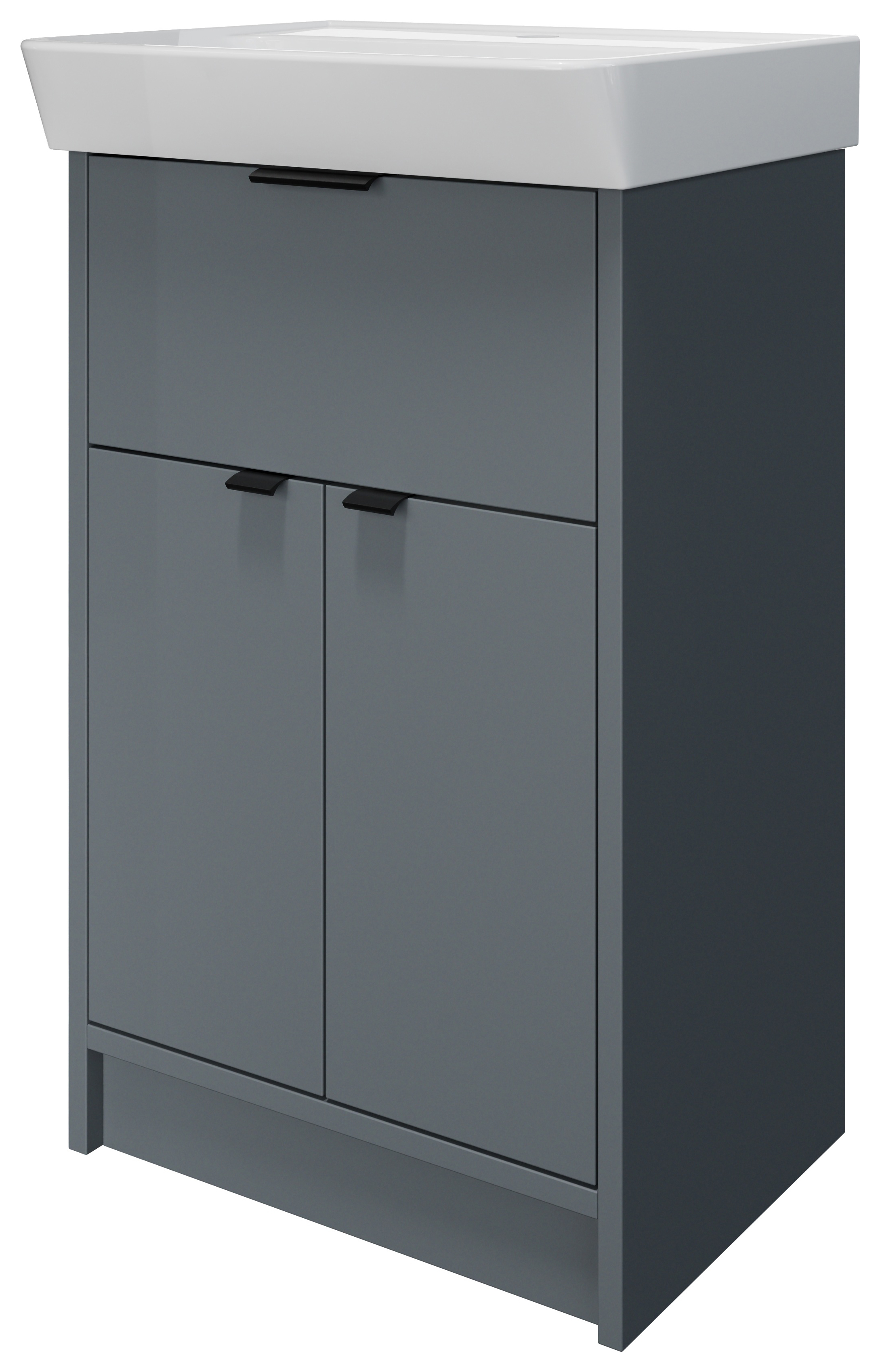 Wickes Nova Monument Grey Freestanding Vanity Unit & Easton Basin - 835 x 500mm