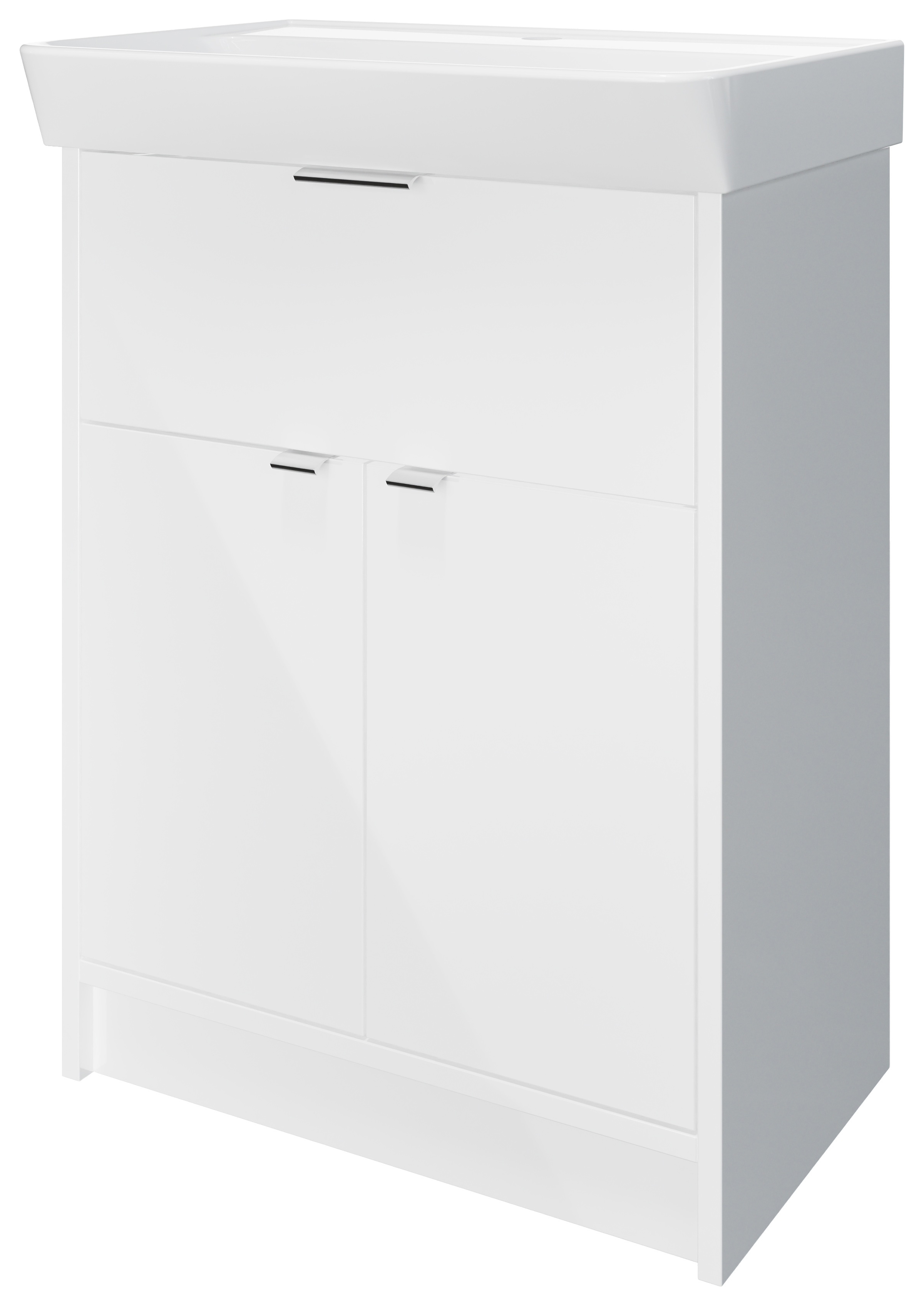 Wickes Nova Gloss White Freestanding Vanity Unit & Easton Basin - 835 x 600mm