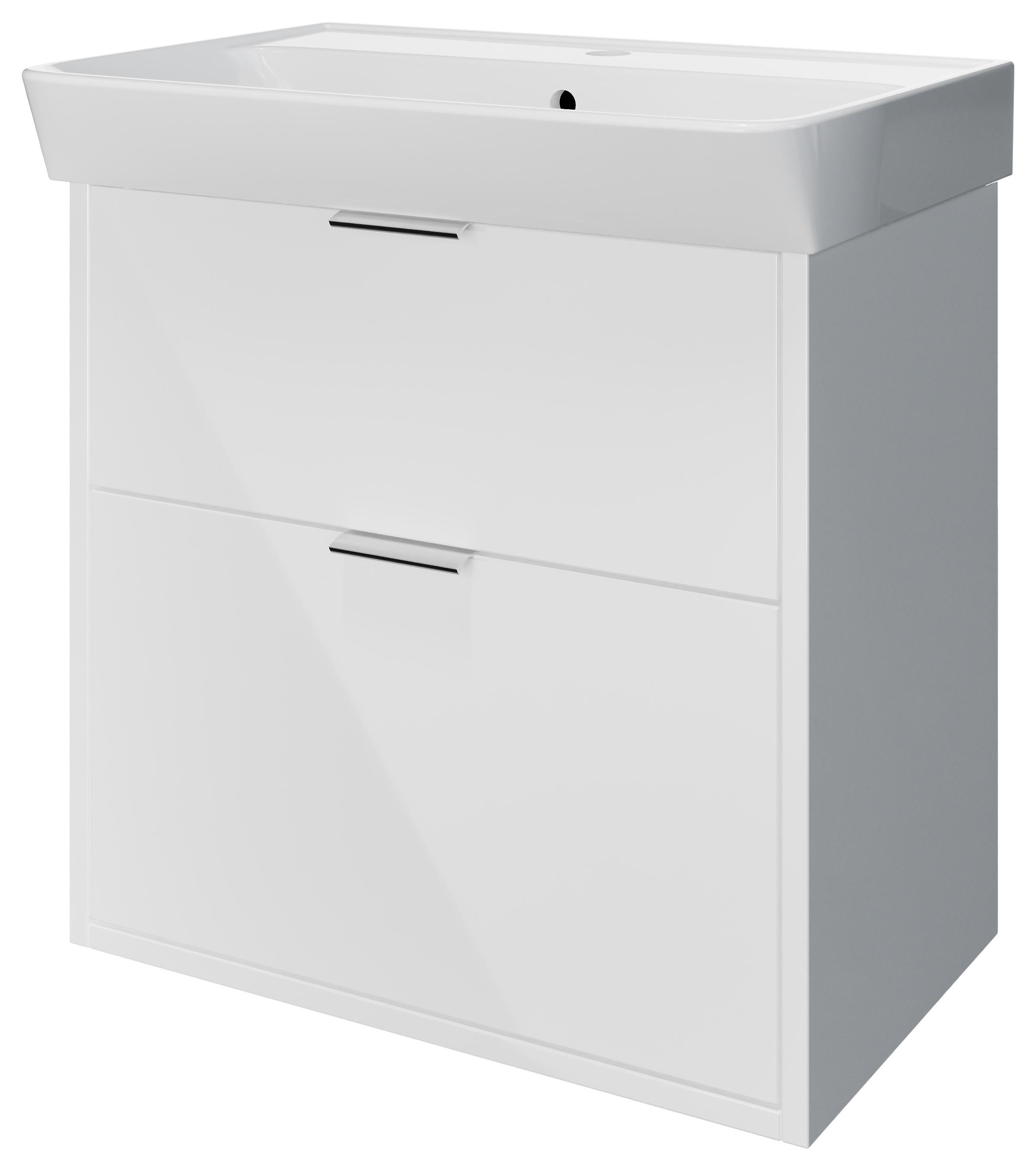 Wickes Nova Gloss White Wall Hung Vanity Unit & Easton Basin - 635 x 600mm