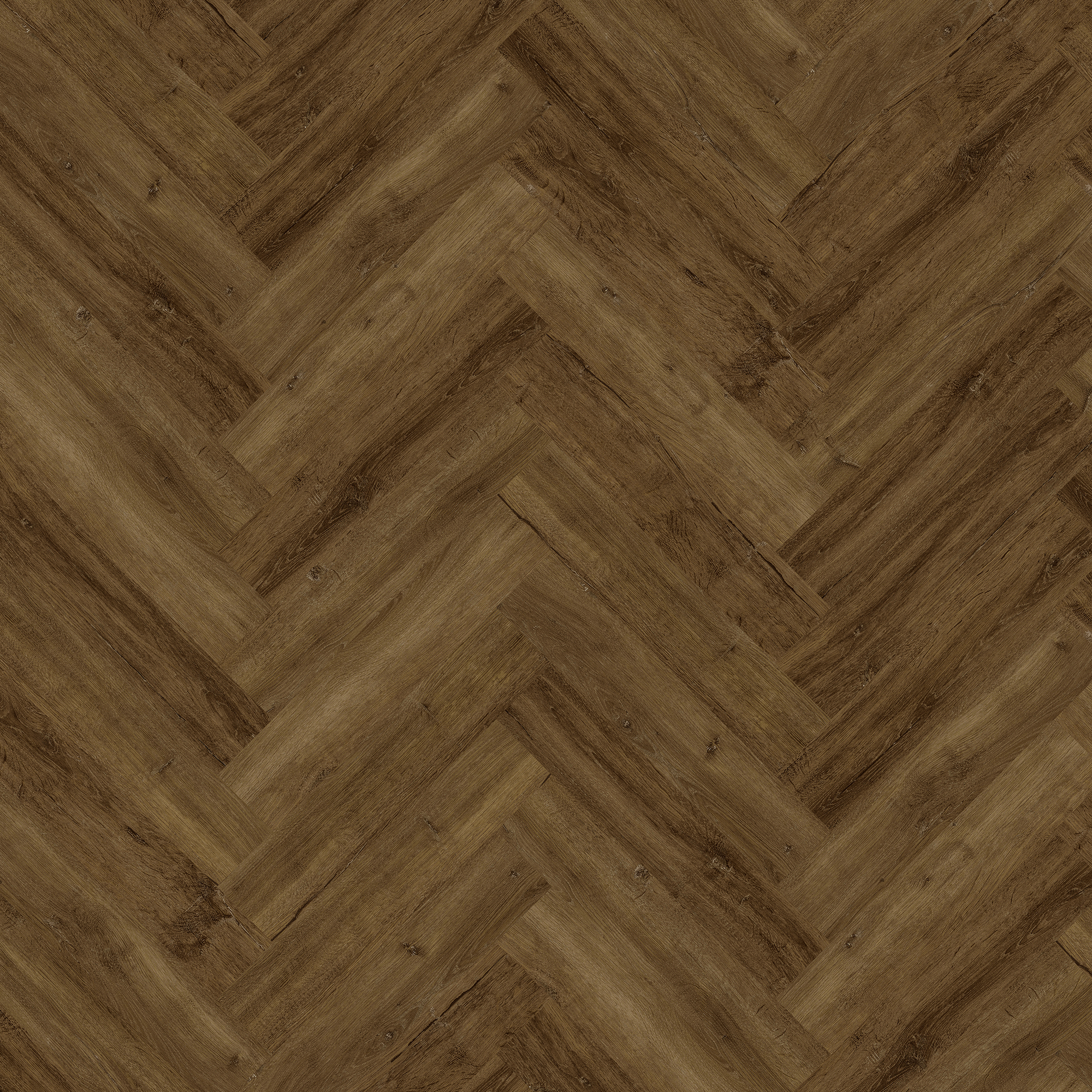 Novocore Dark Brown Oak Herringbone Luxury Vinyl Flooring with Integrated Underlay - 2.42m2