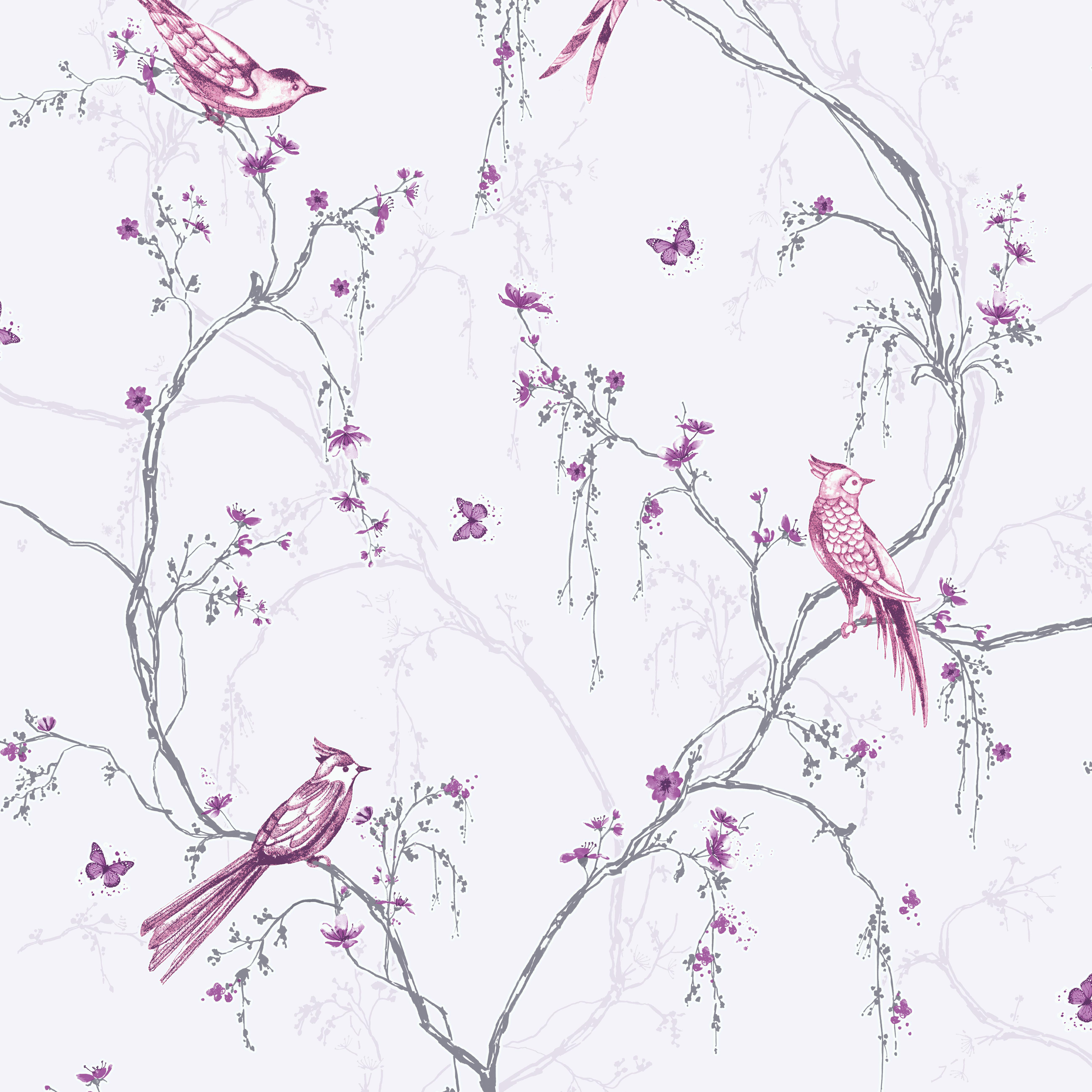 Superfresco Easy Songbird Lilac Wallpaper Sample