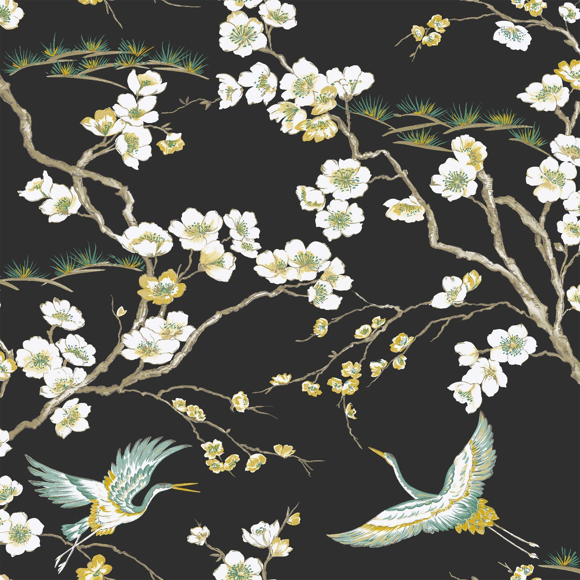Sublime Japan Black/Green Wallpaper Sample