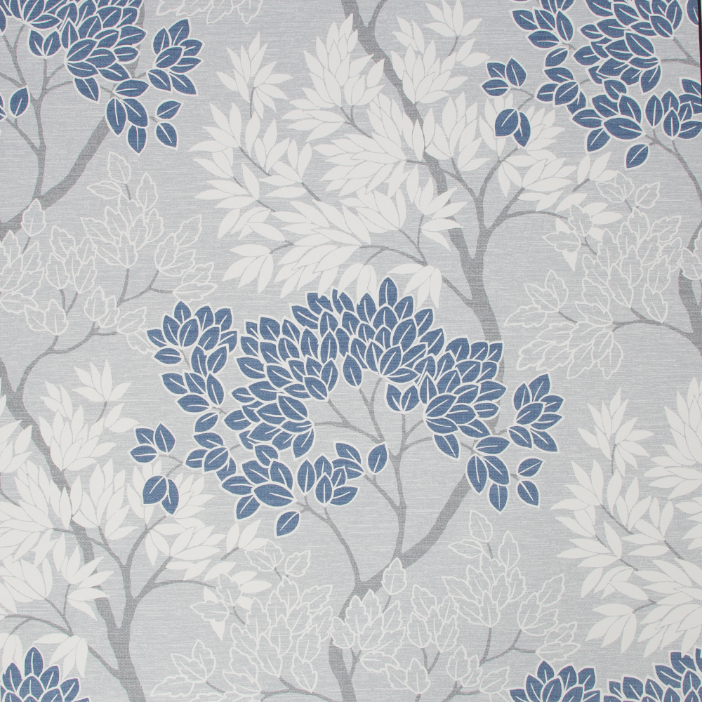 Fresco Lykke Tree Navy Wallpaper Sample