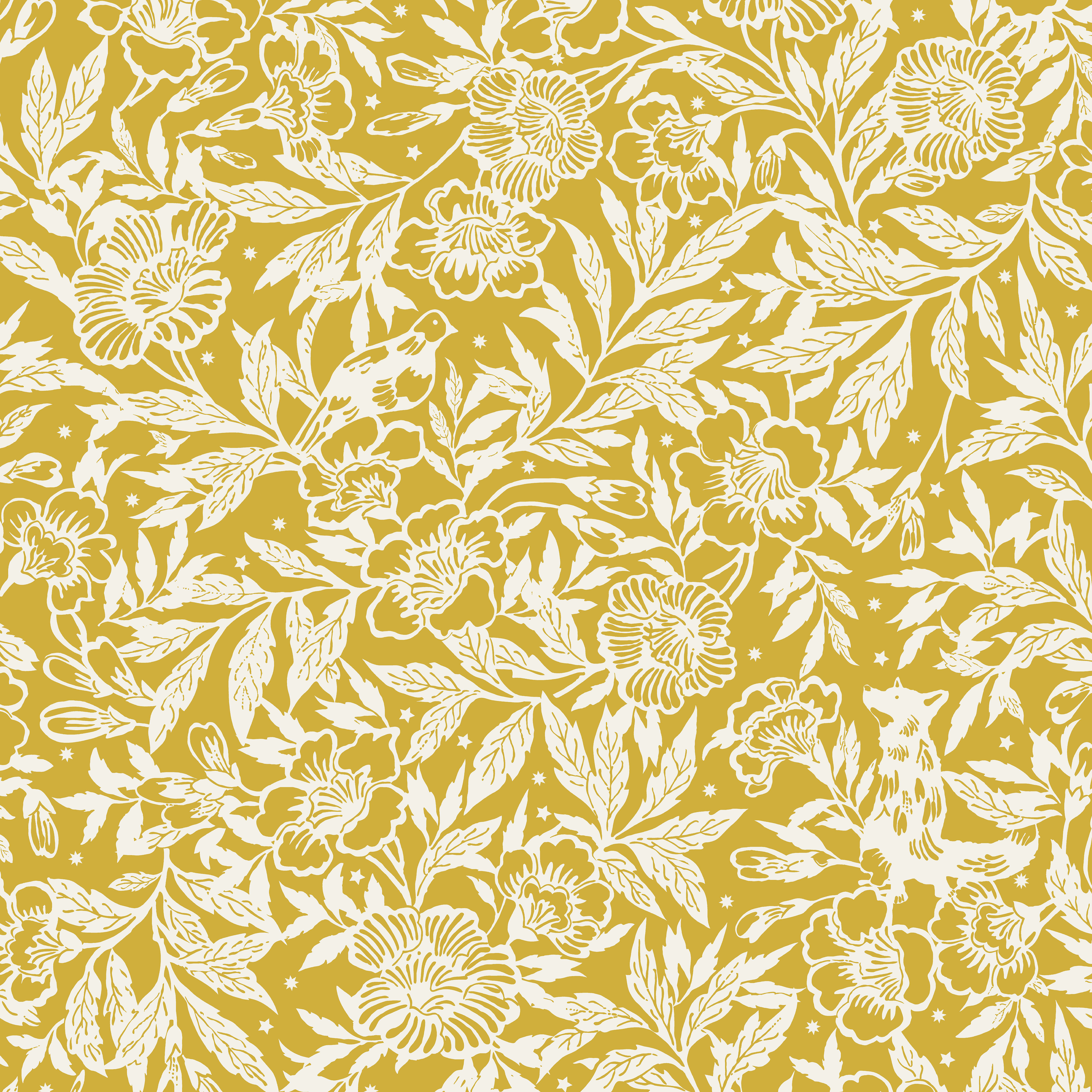 Joules Twilight Ditsy Antique Gold Wallpaper Sample