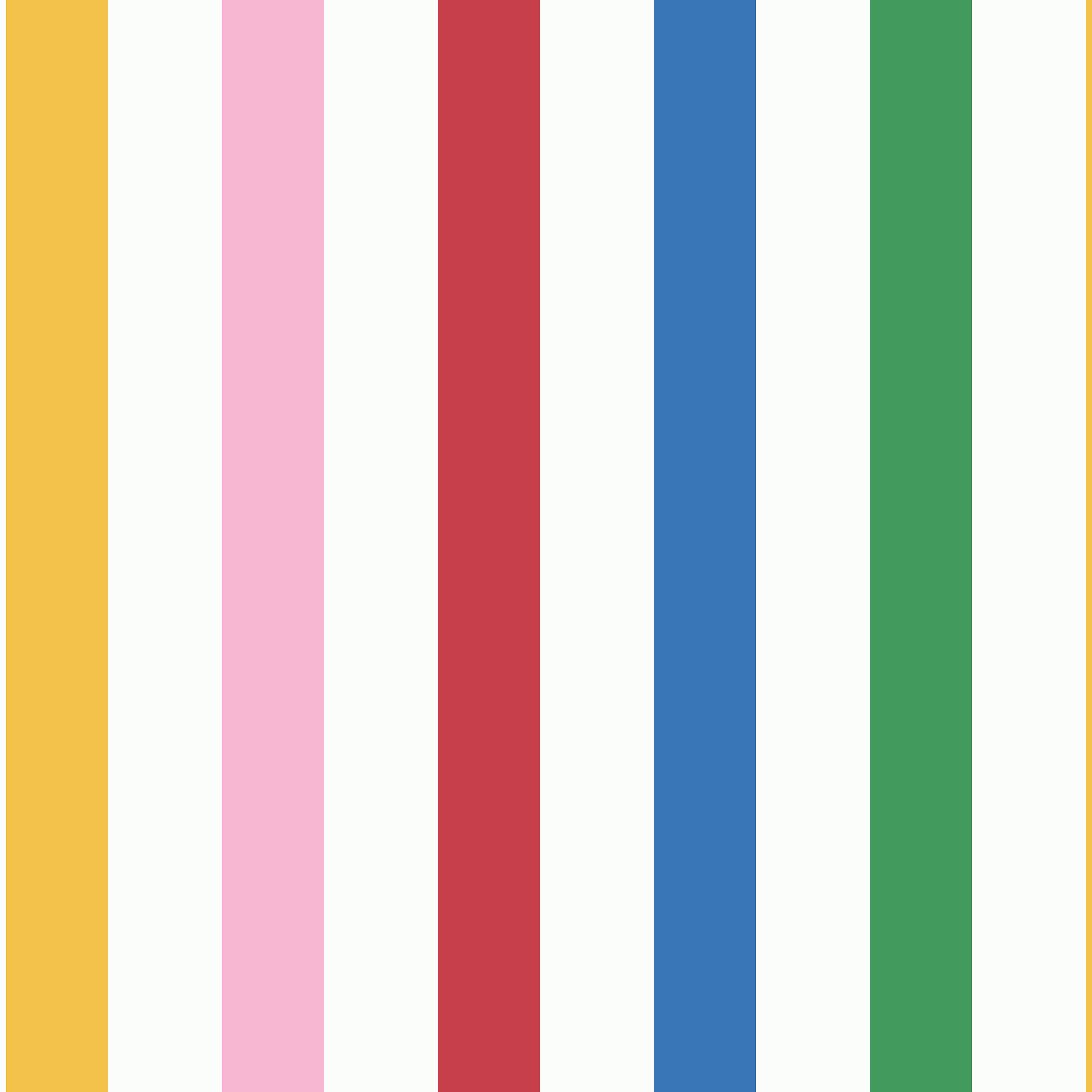 Joules Country Critters Chunky Stripe White/Rainbow Wallpaper Sample