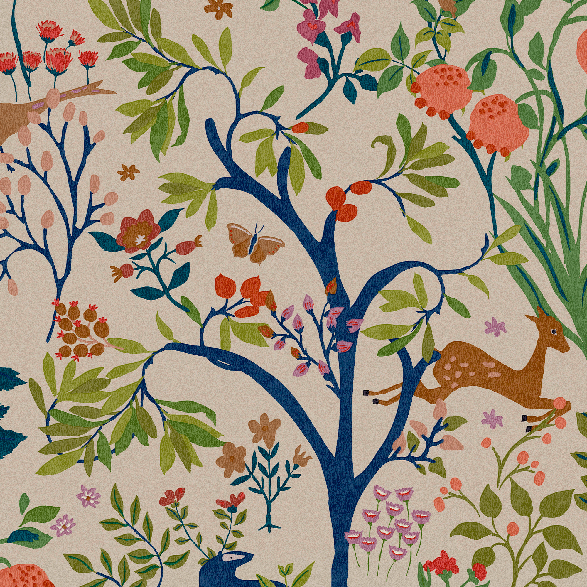 Joules Enchanted Woodland Antique Crme Wallpaper Sample