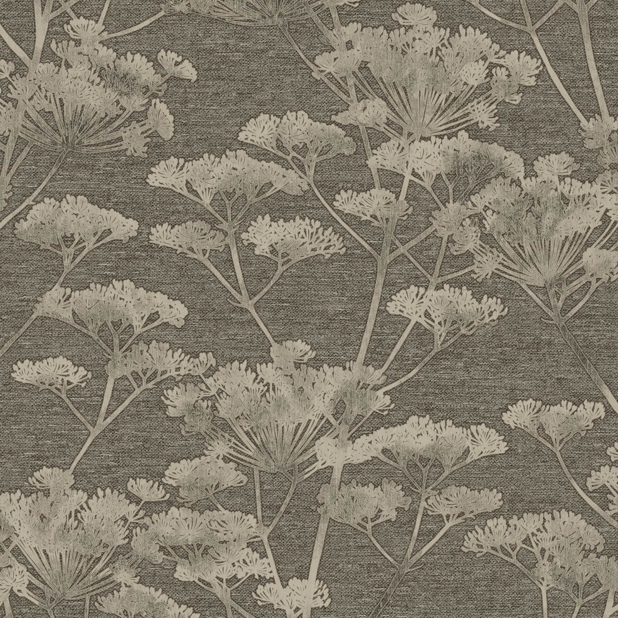 Boutique Serene Seed-Head Taupe & Gold Wallpaper Sample