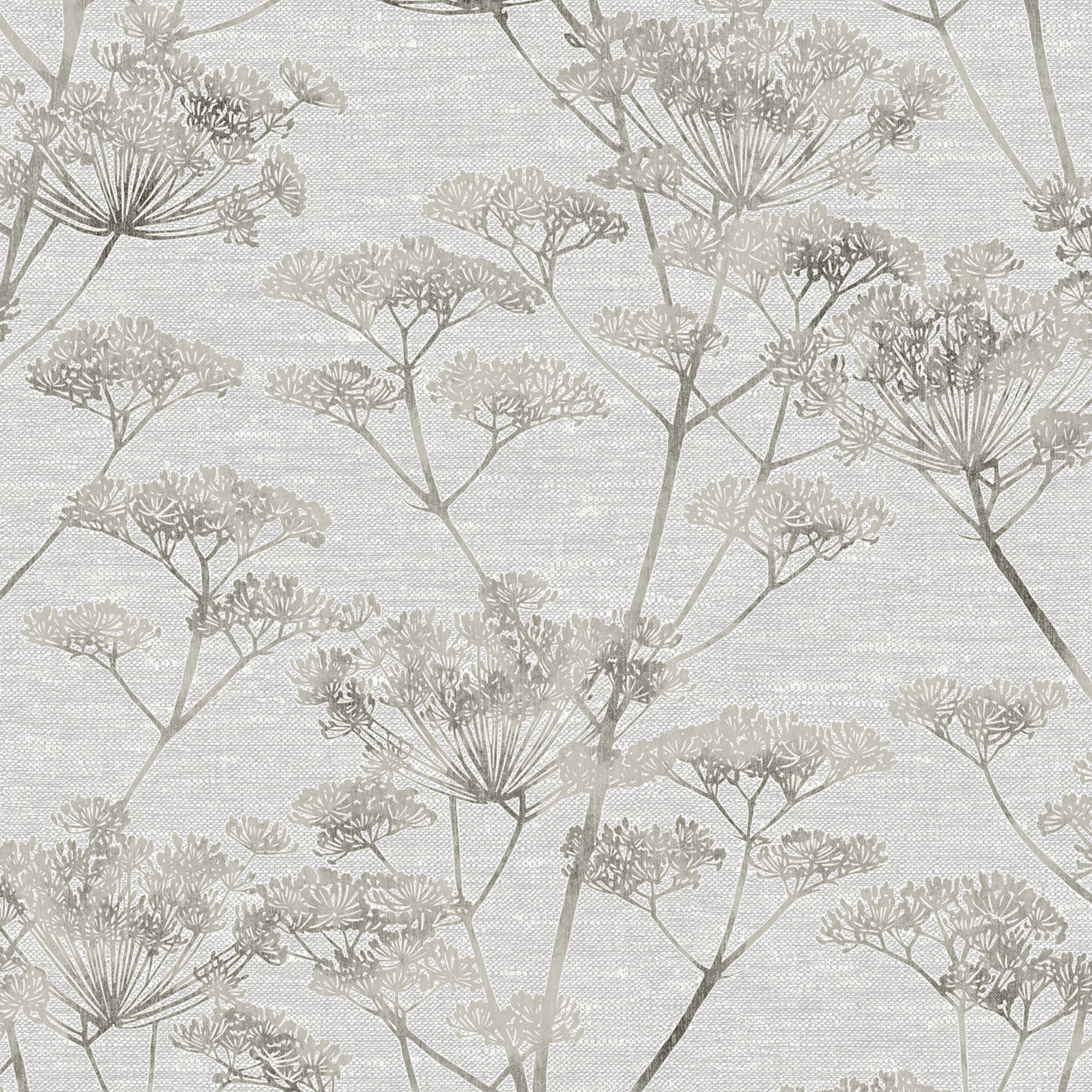 Boutique Serene Seed-Head Grey Wallpaper Sample