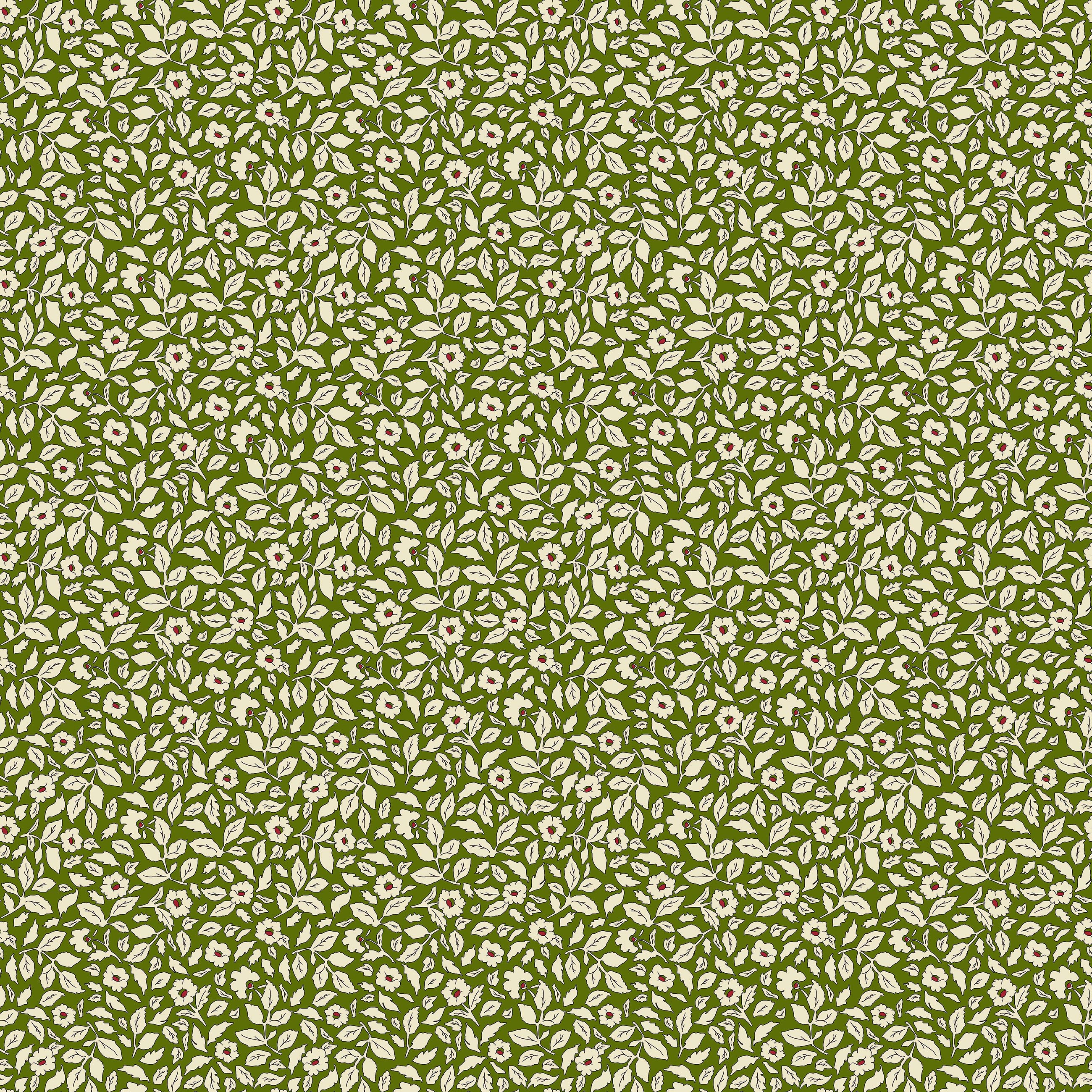 Joules Ditsy Floral Print Green Wallpaper Sample