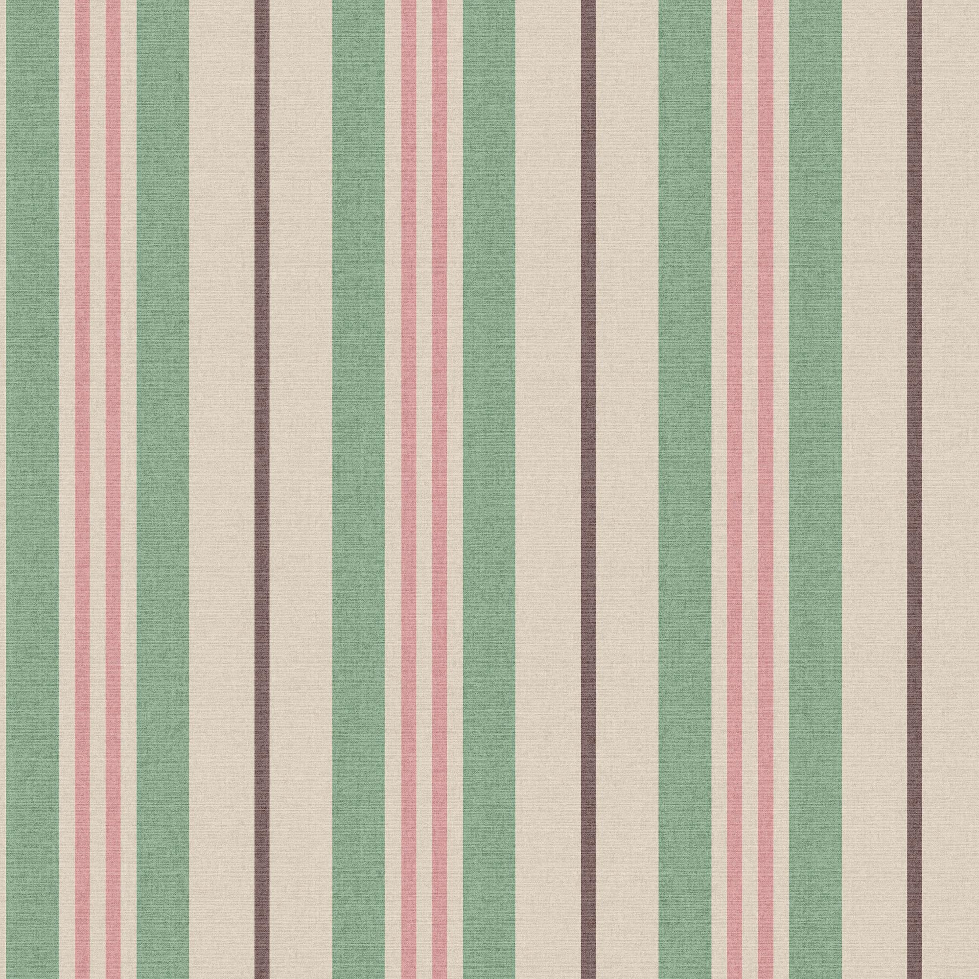 Joules Grove Stripe Pink/Green Wallpaper Sample