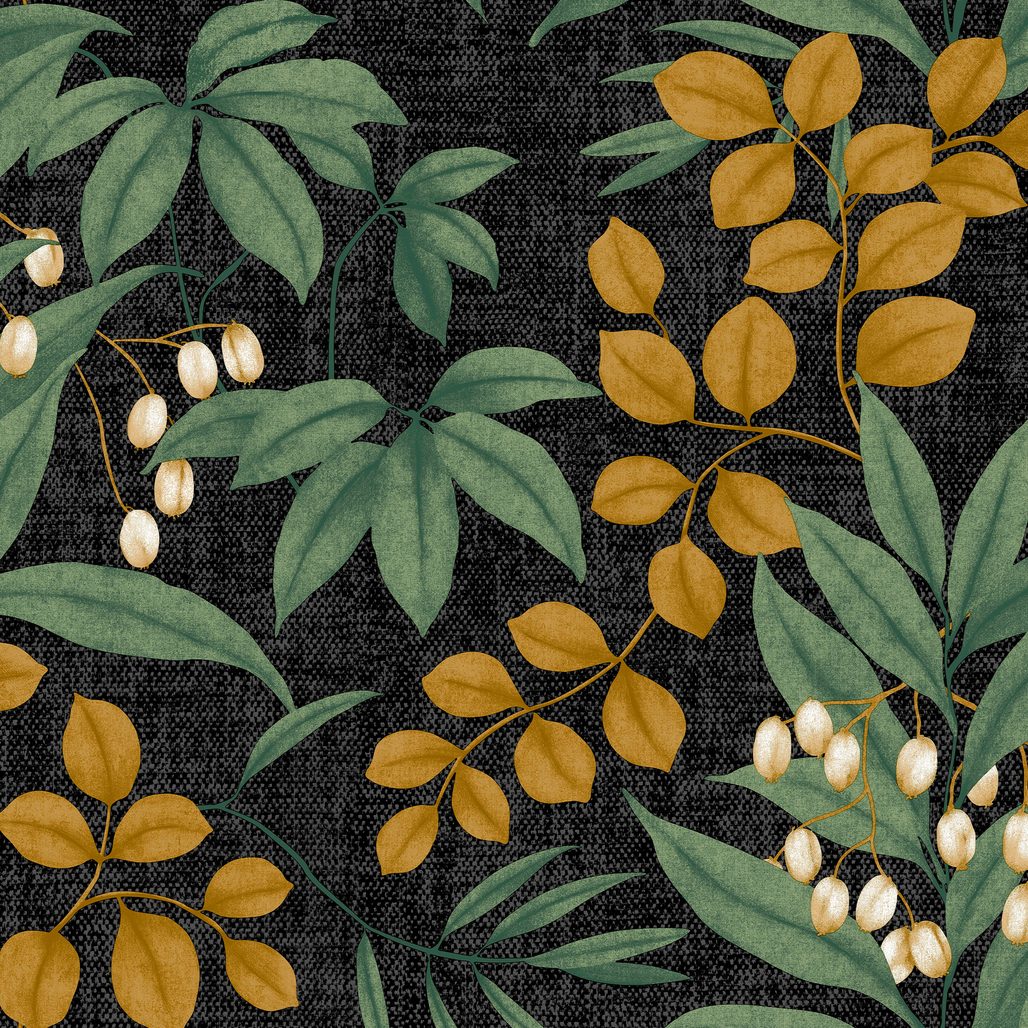 Superfresco Easy Persephone Charcoal/Ochre Wallpaper Sample