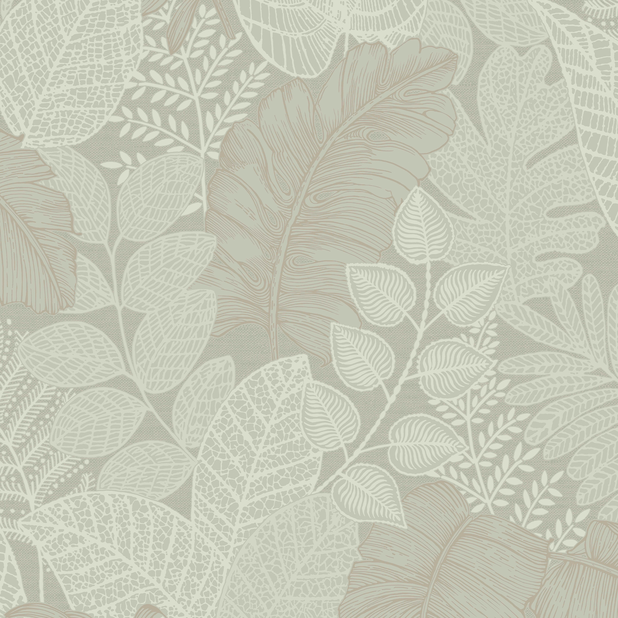 Superfresco Easy Scattered Leaves Sage Green Wallpaper Sample