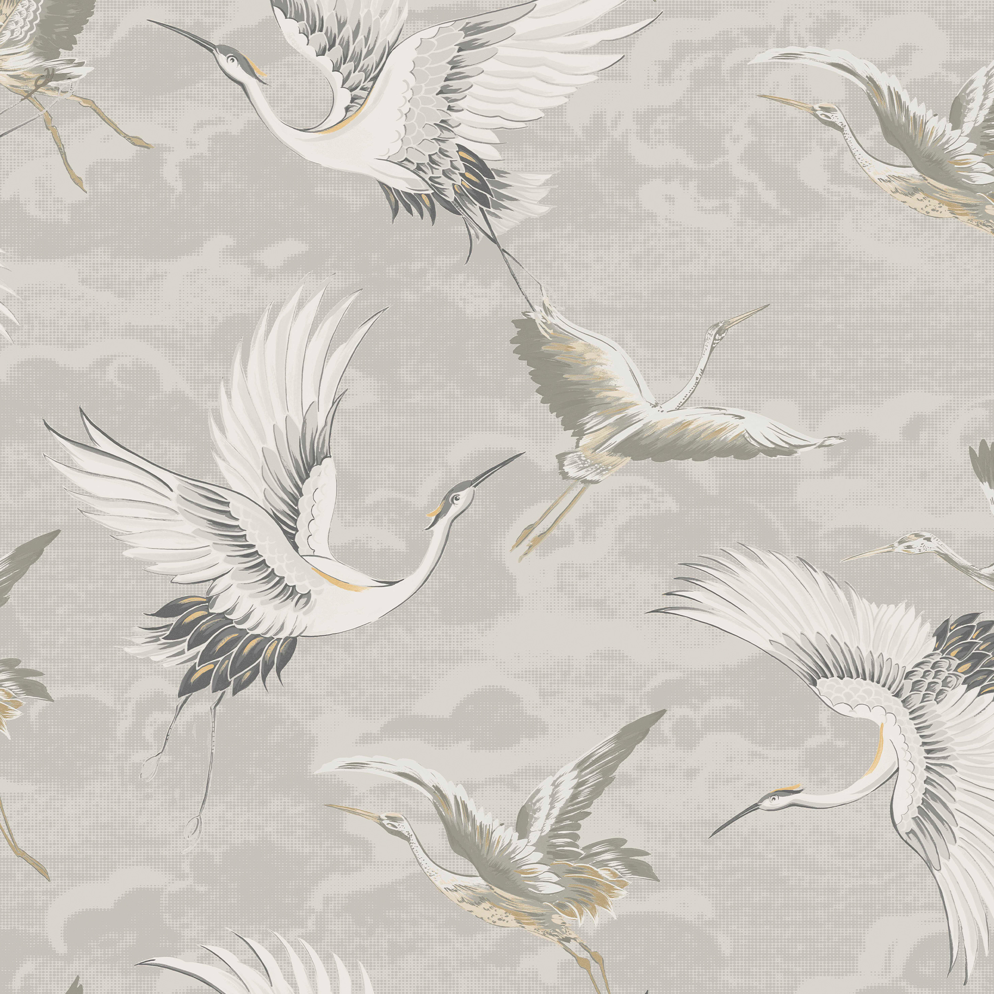 Sublime Kranes Neutral Wallpaper Sample