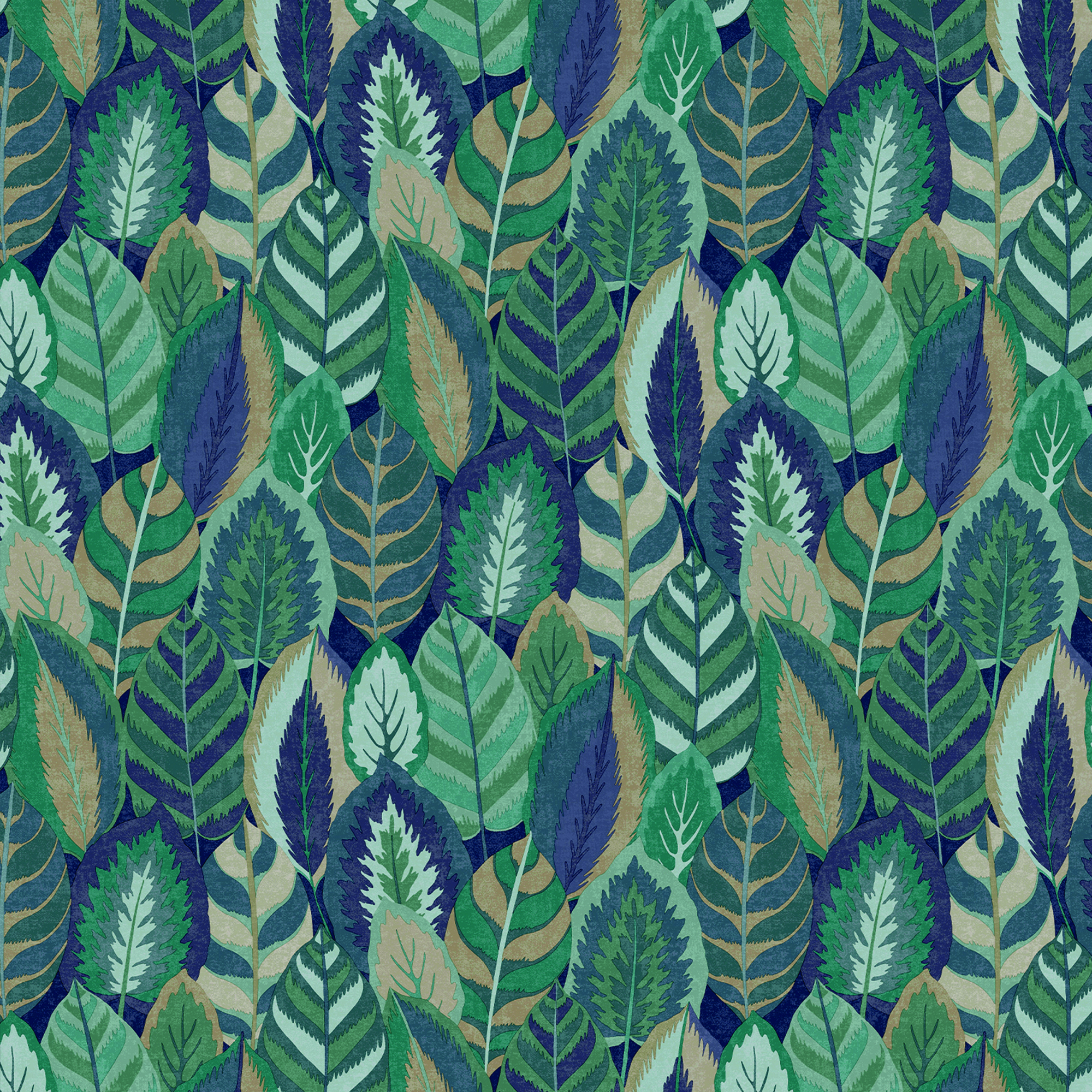 Sublime Arty Leaves Blue Wallpaper Sample