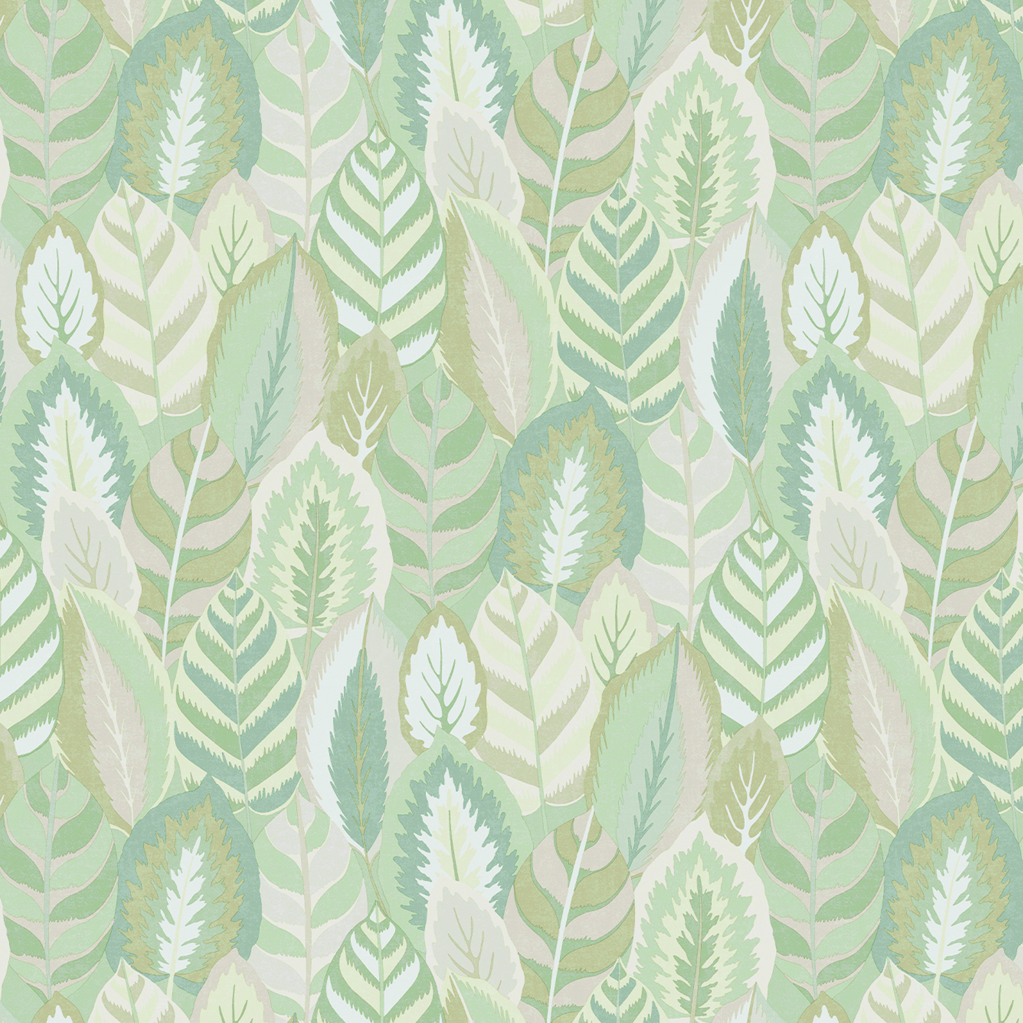 Sublime Arty Leaves Sage Wallpaper Sample