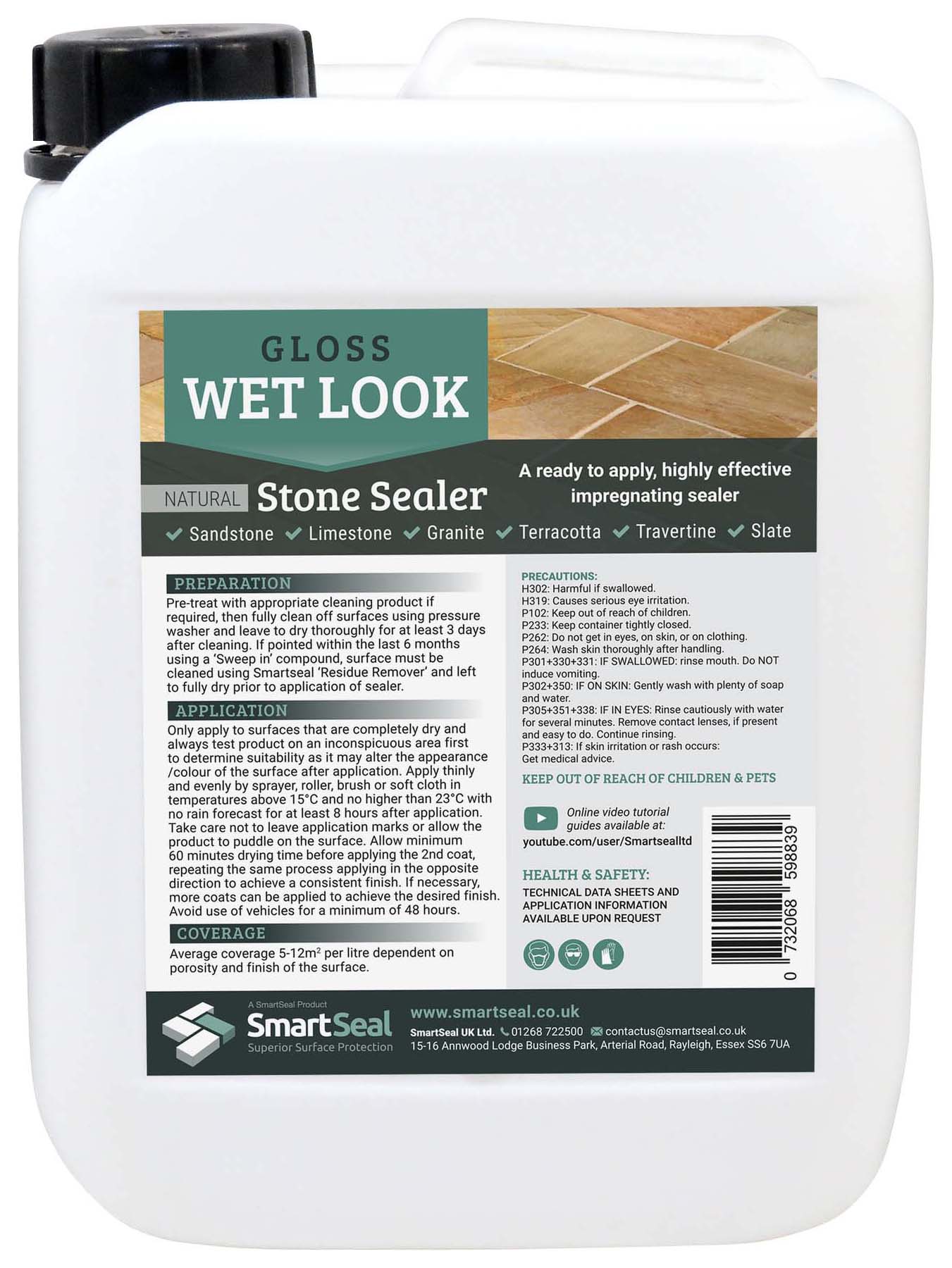 SmartSeal Natural Stone Sealer Wet Look - 5L