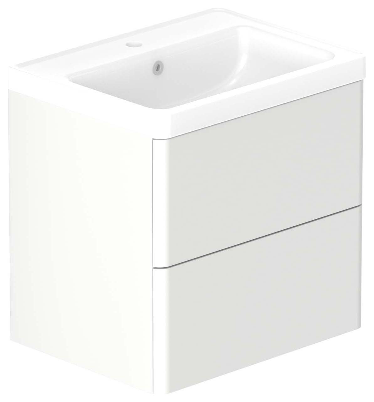 Nexa By VADO Veva Dusk White Wall Hung Vanity Unit & Ceramic Basin - 600mm