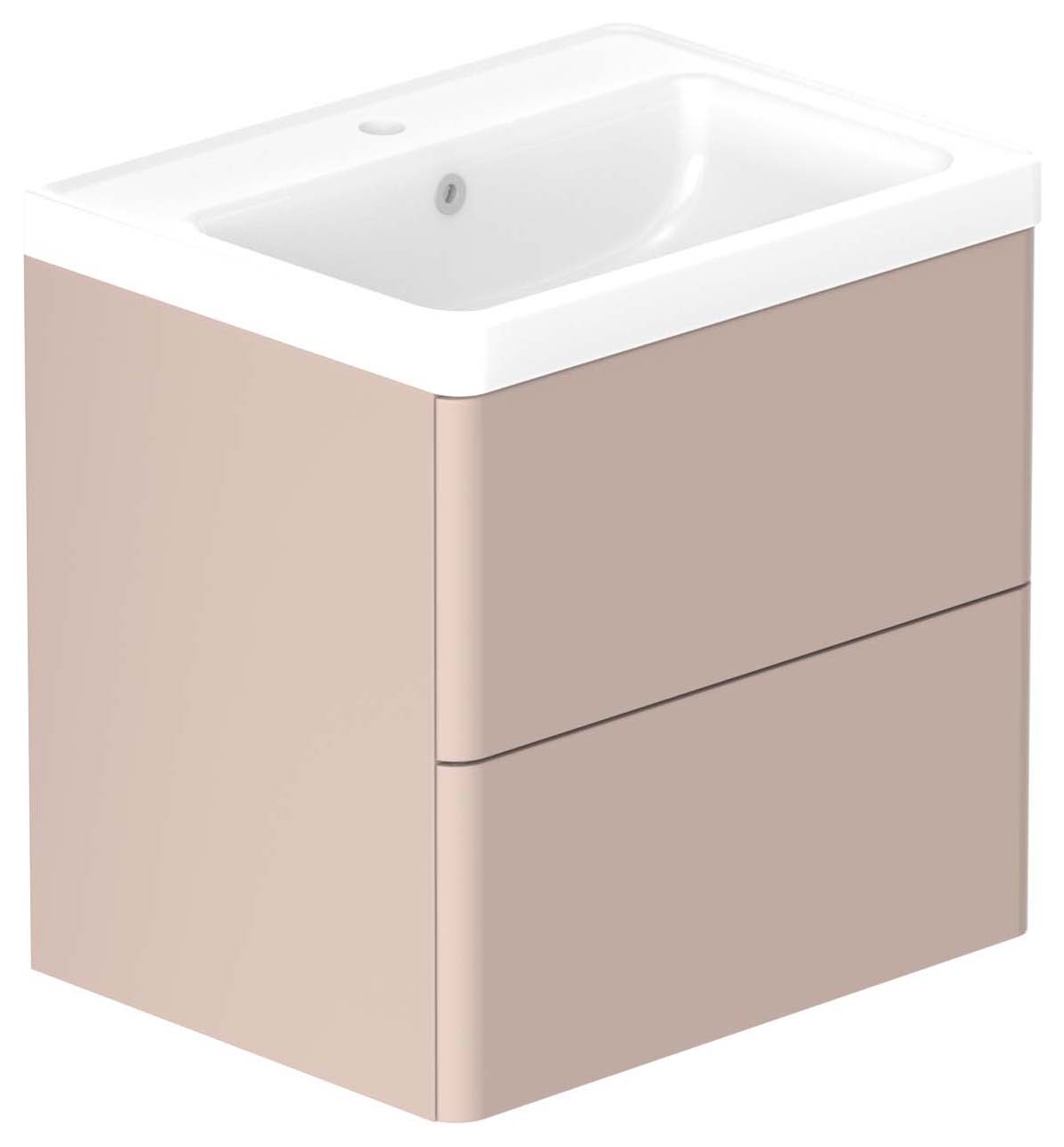 Nexa By VADO Veva Sunset Pink Wall Hung Vanity Unit & Ceramic Basin - 600mm