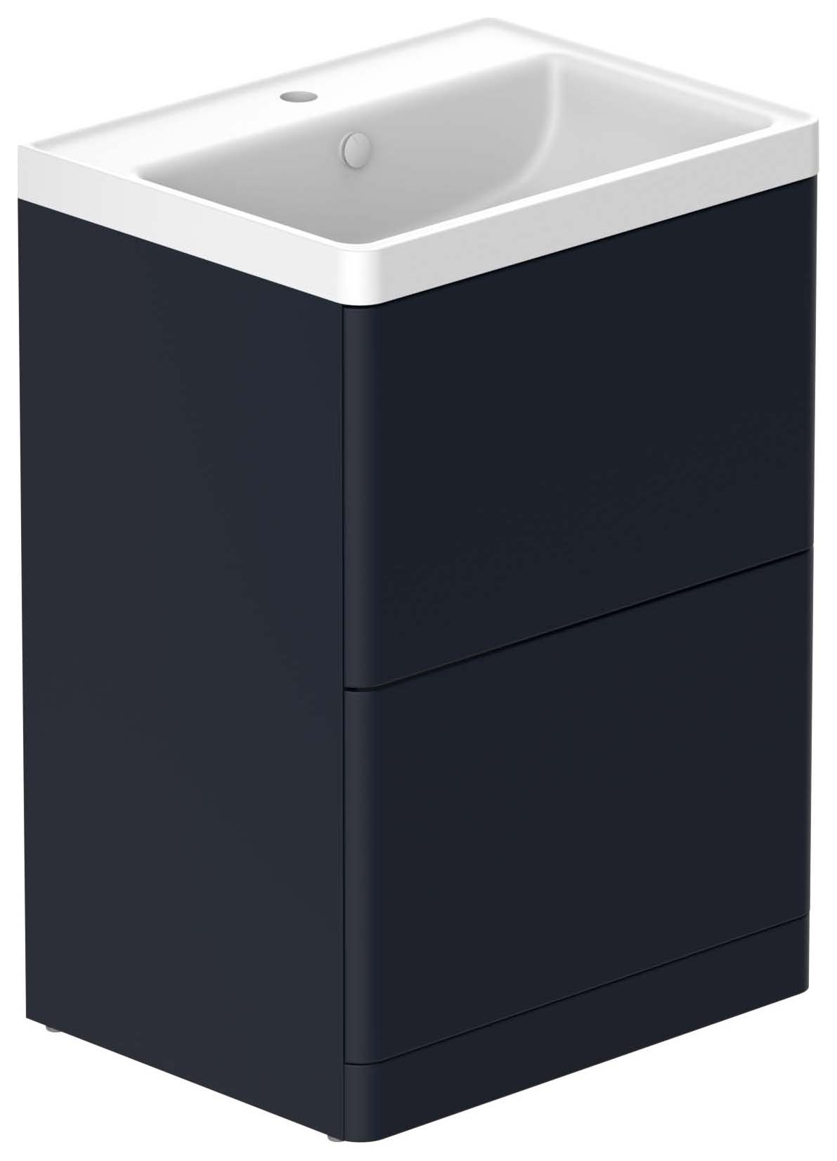 Nexa By VADO Veva Midnight Blue Freestanding Vanity Unit & Mineral Cast Basin - 600mm
