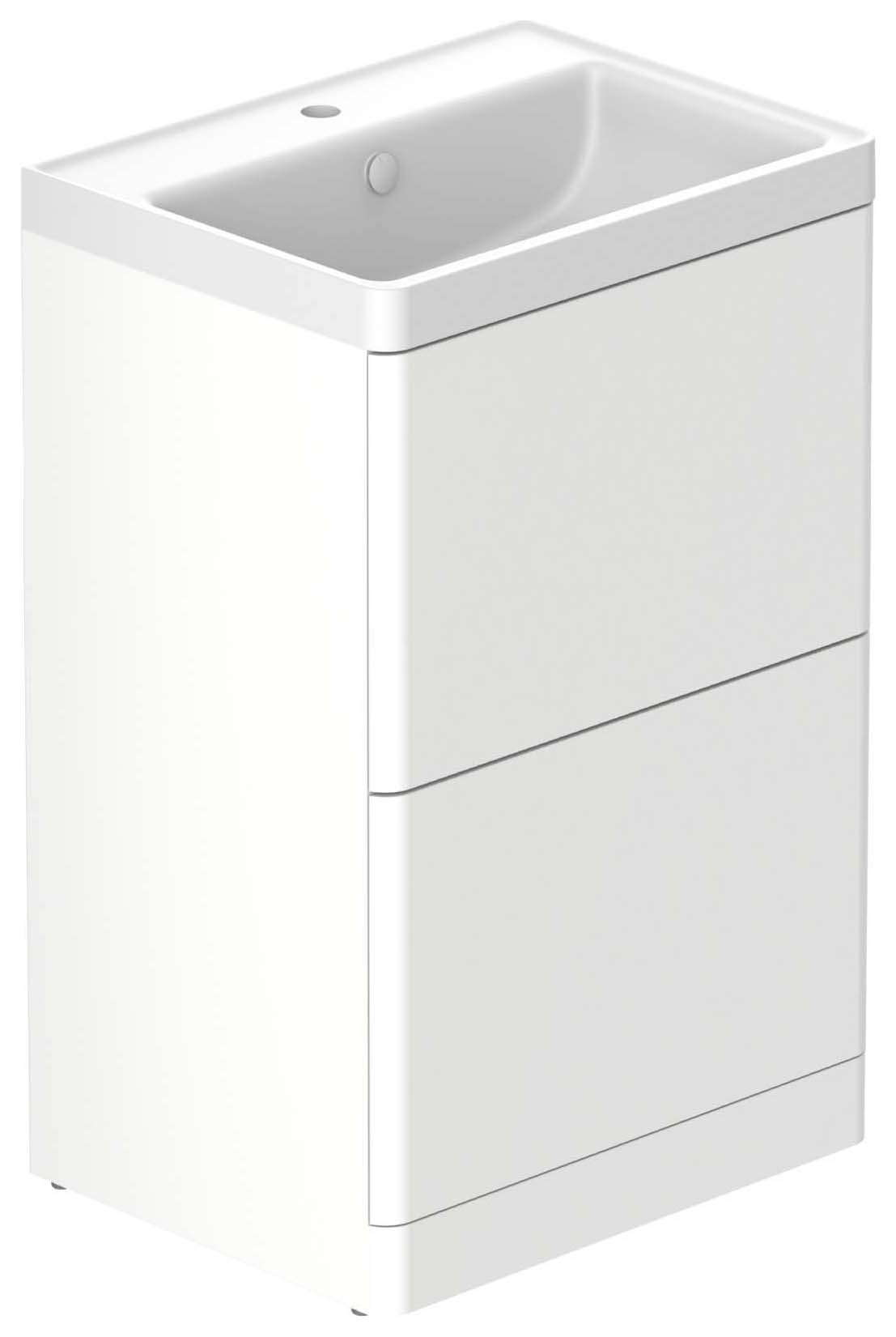 Nexa By VADO Veva Dusk White Freestanding Vanity Unit & Mineral Cast Basin - 500mm