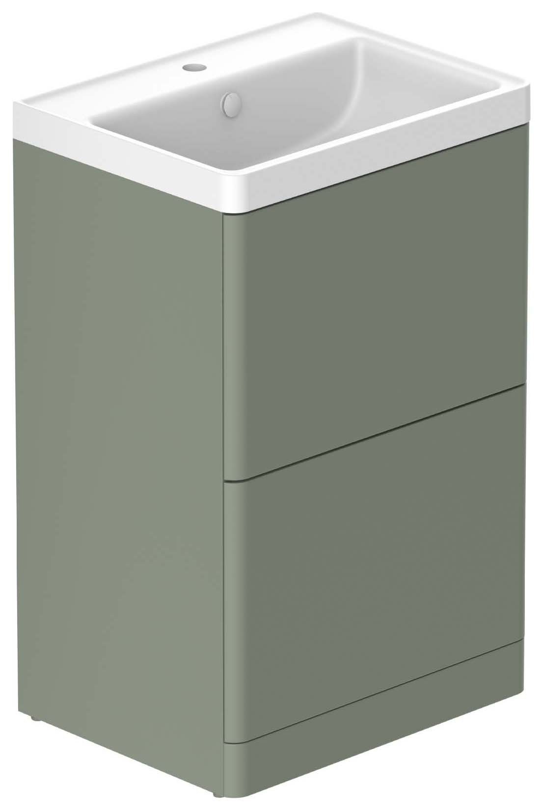Nexa By VADO Veva Dawn Green Freestanding Vanity Unit & Mineral Cast Basin - 500mm