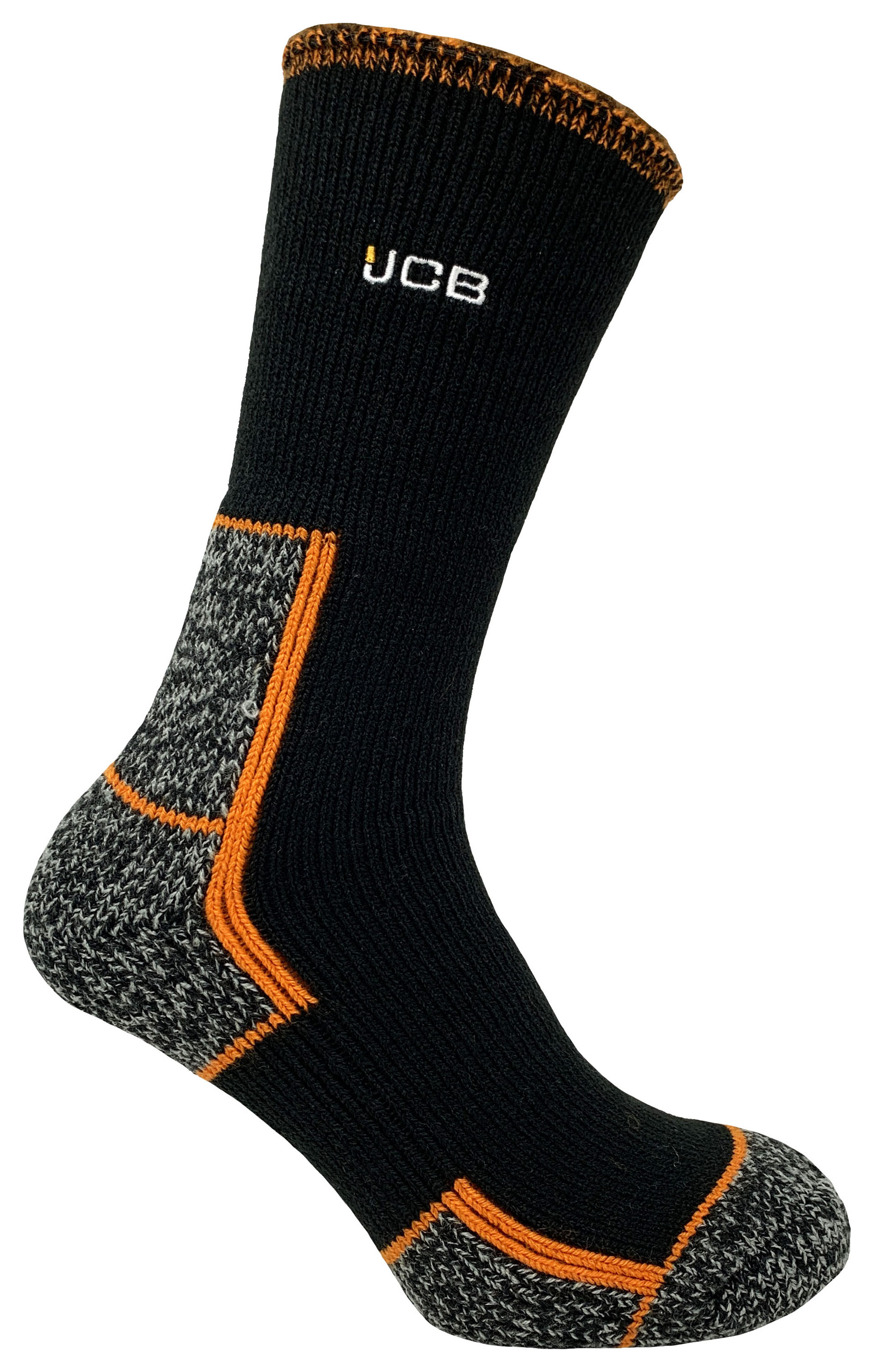 JCB JCBX000185 Mens Midweight Thermasock Black/Orange - 1