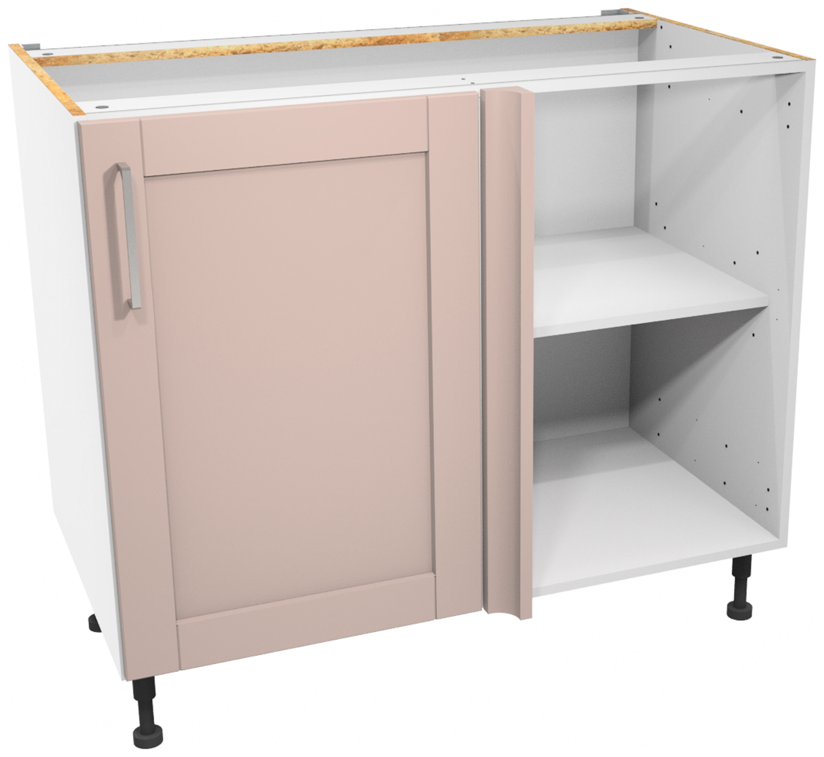 Wickes Ohio Dusky Pink Shaker Corner Base Unit - 1000mm