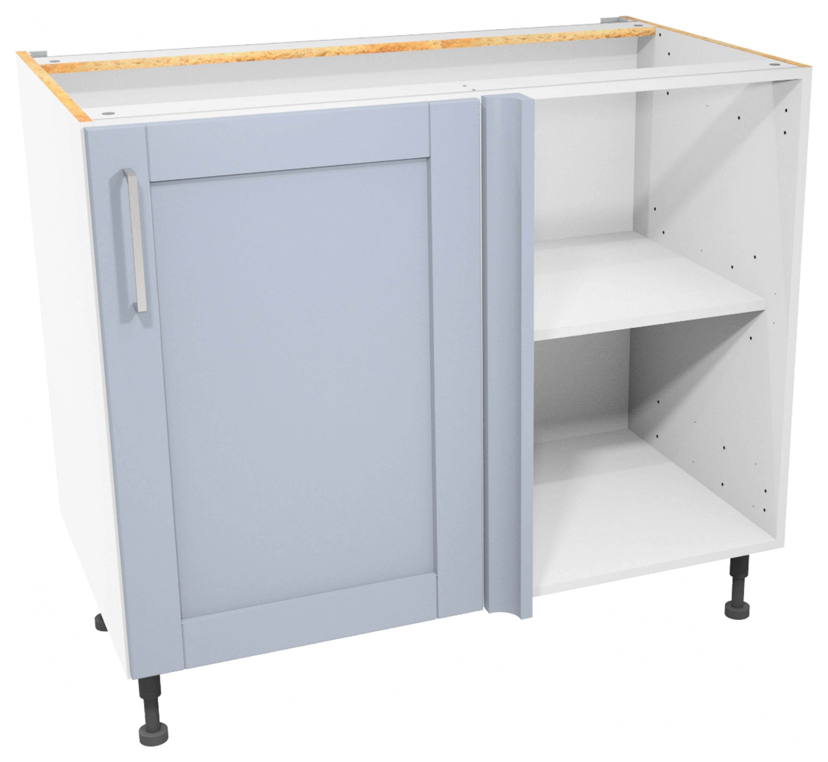 Wickes Ohio Hazy Blue Shaker Corner Base Unit - 1000mm