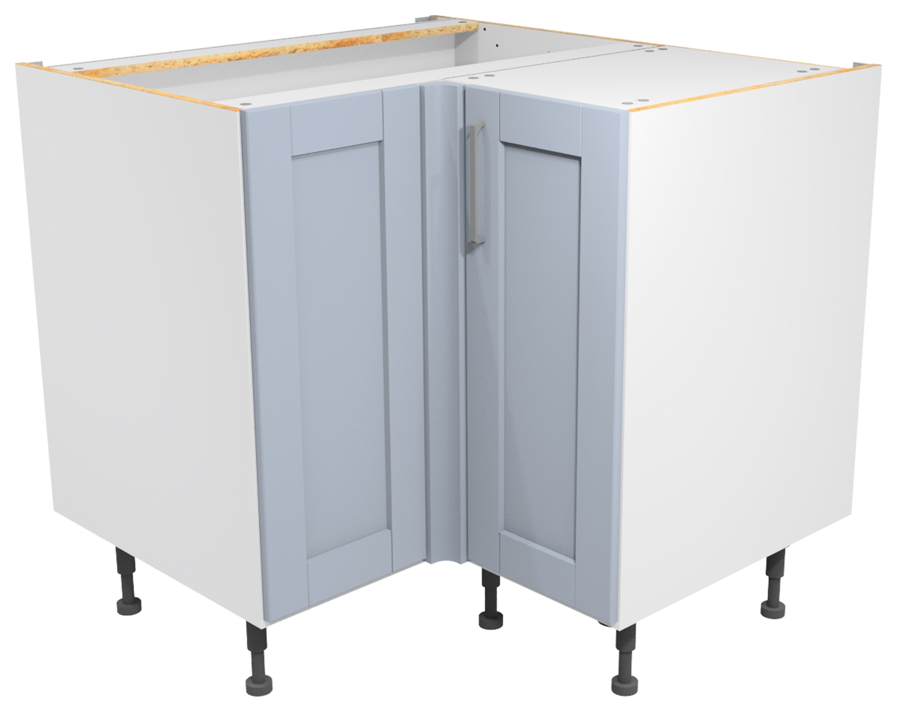 Wickes Ohio Hazy Blue Shaker Corner Base Unit - 925mm