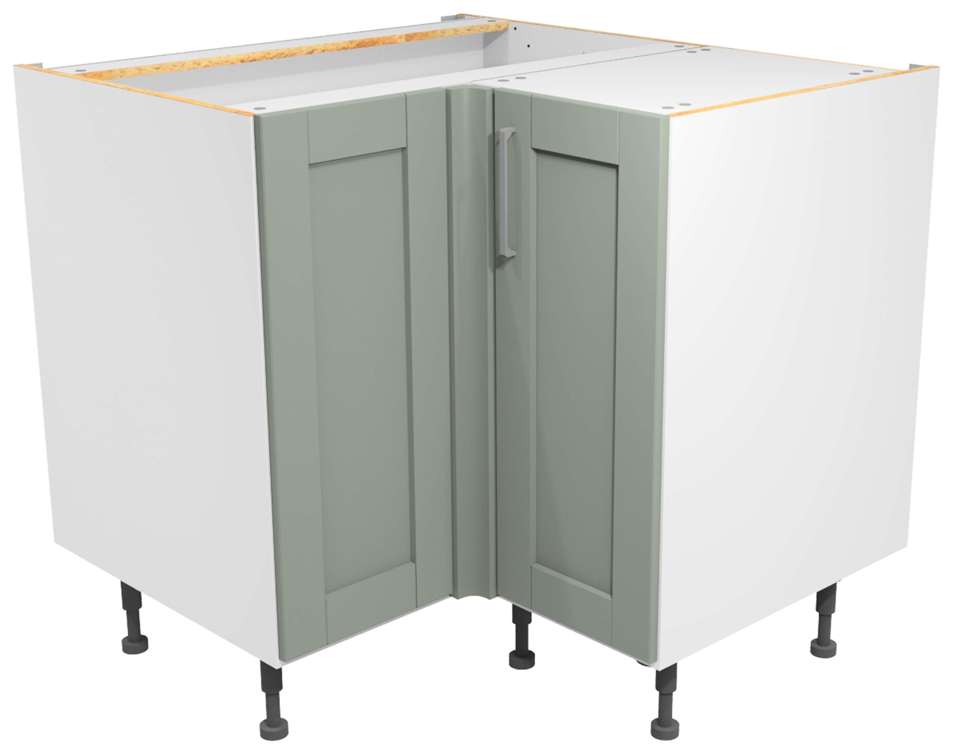Wickes Ohio Reed Green Shaker Corner Base Unit - 925mm