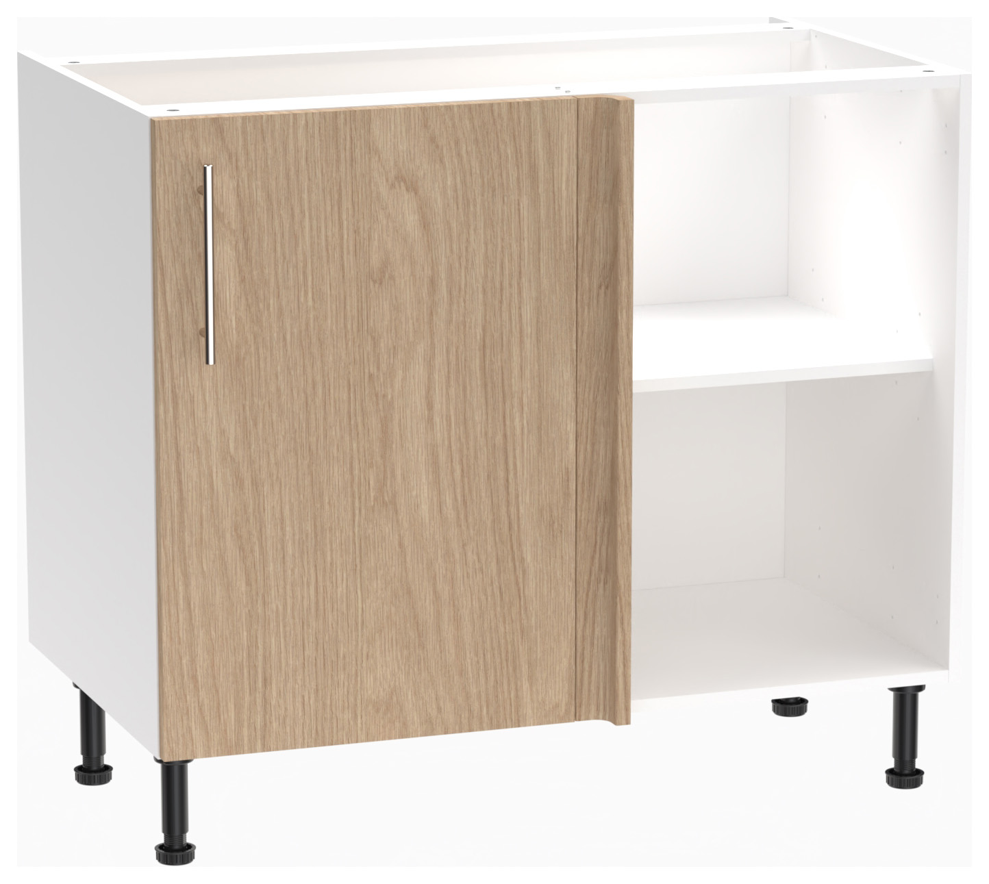 Wickes Orlando Scandi Oak Slab Corner Base Unit - 1000mm