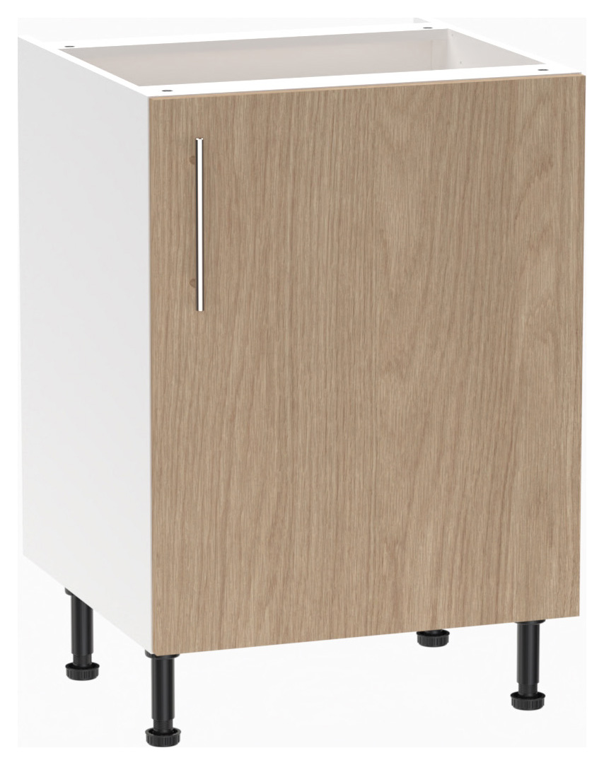 Wickes Orlando Scandi Oak Slab Base Unit - 600mm