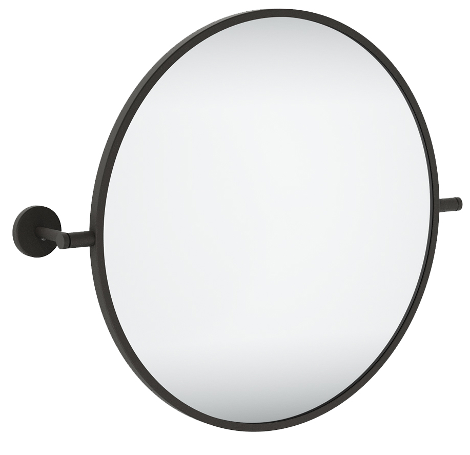Sensio Rosa Black Round Tiltable Bathroom Mirror - 500mm
