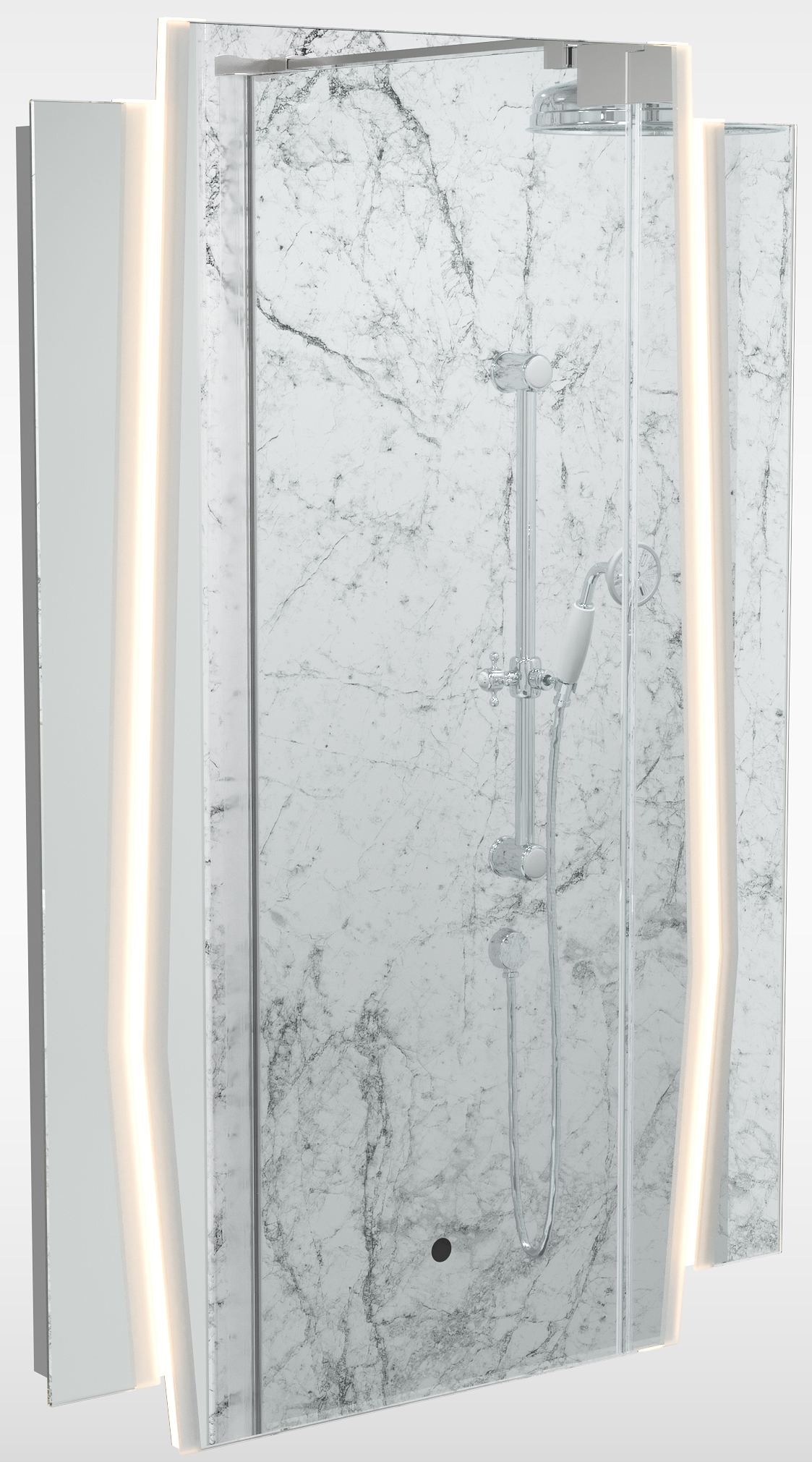 Sensio Gatsby Art Deco Colour Changing LED Bathroom Mirror - 900 x 600mm