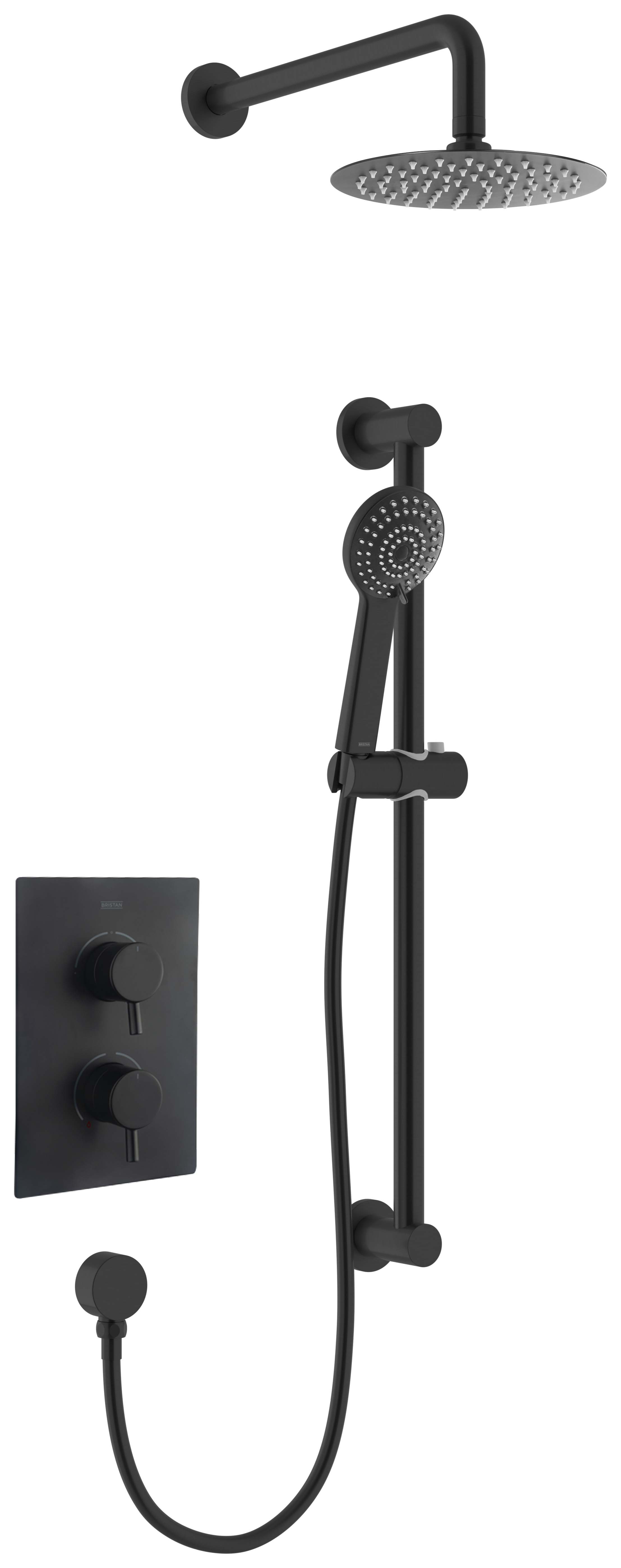 Bristan Apelo Concealed Dual Outlet Round Mixer Shower Pack - Matt Black