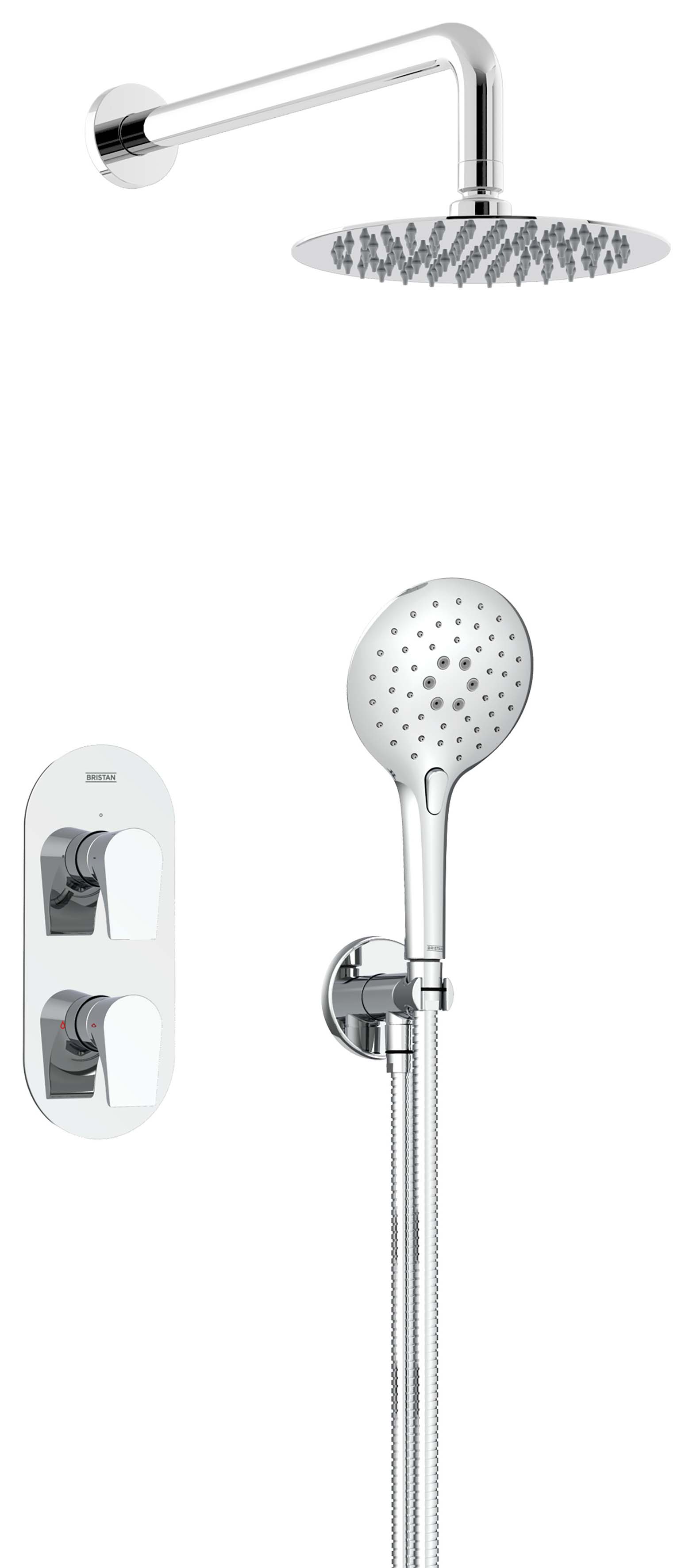 Bristan Hourglass Concealed Dual Outlet Round Mixer Shower Pack - Chrome