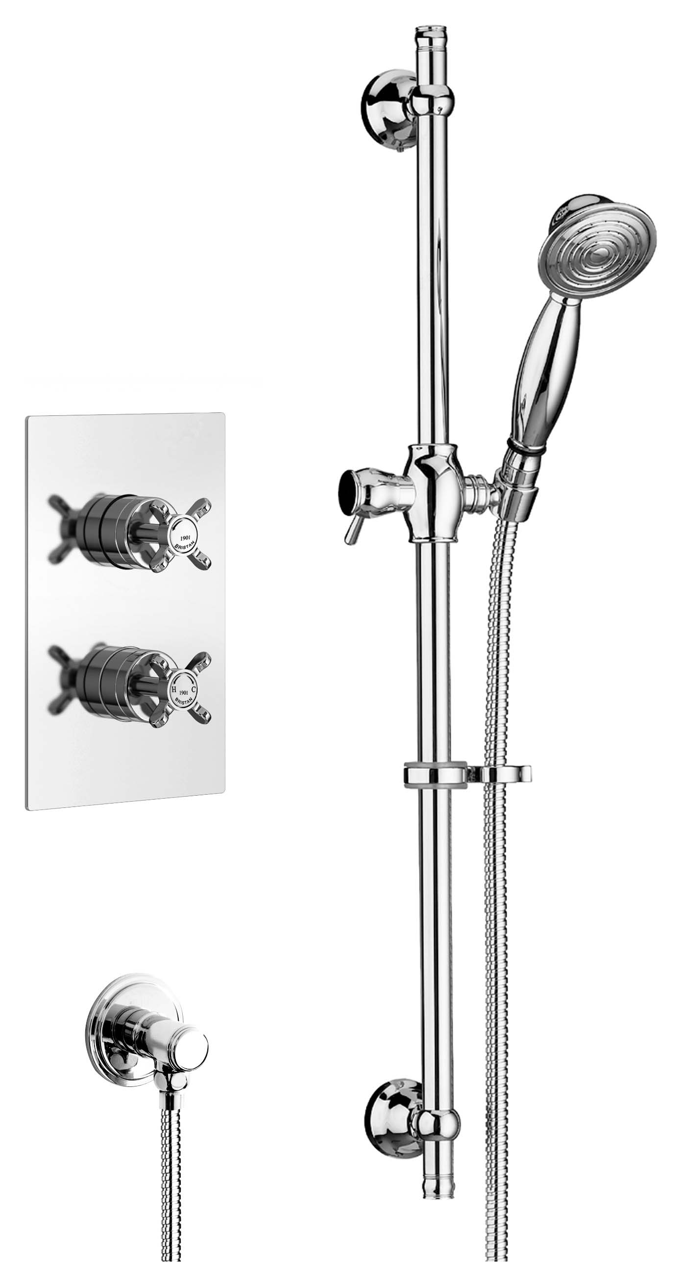 Bristan 1901 Traditional Single Outlet Mixer Shower Pack Pack - Chrome