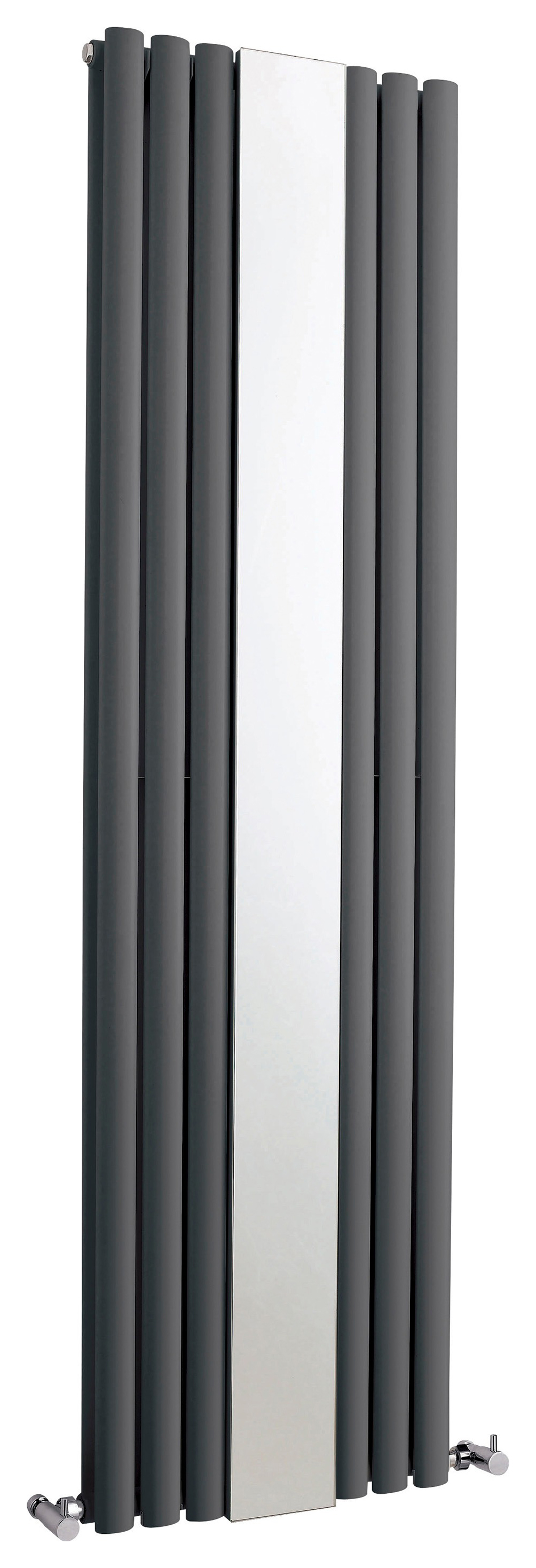Balterley Anthracite Grey Embrace Double Panel Vertical Designer Radiator with Mirror - 1800 x 499mm
