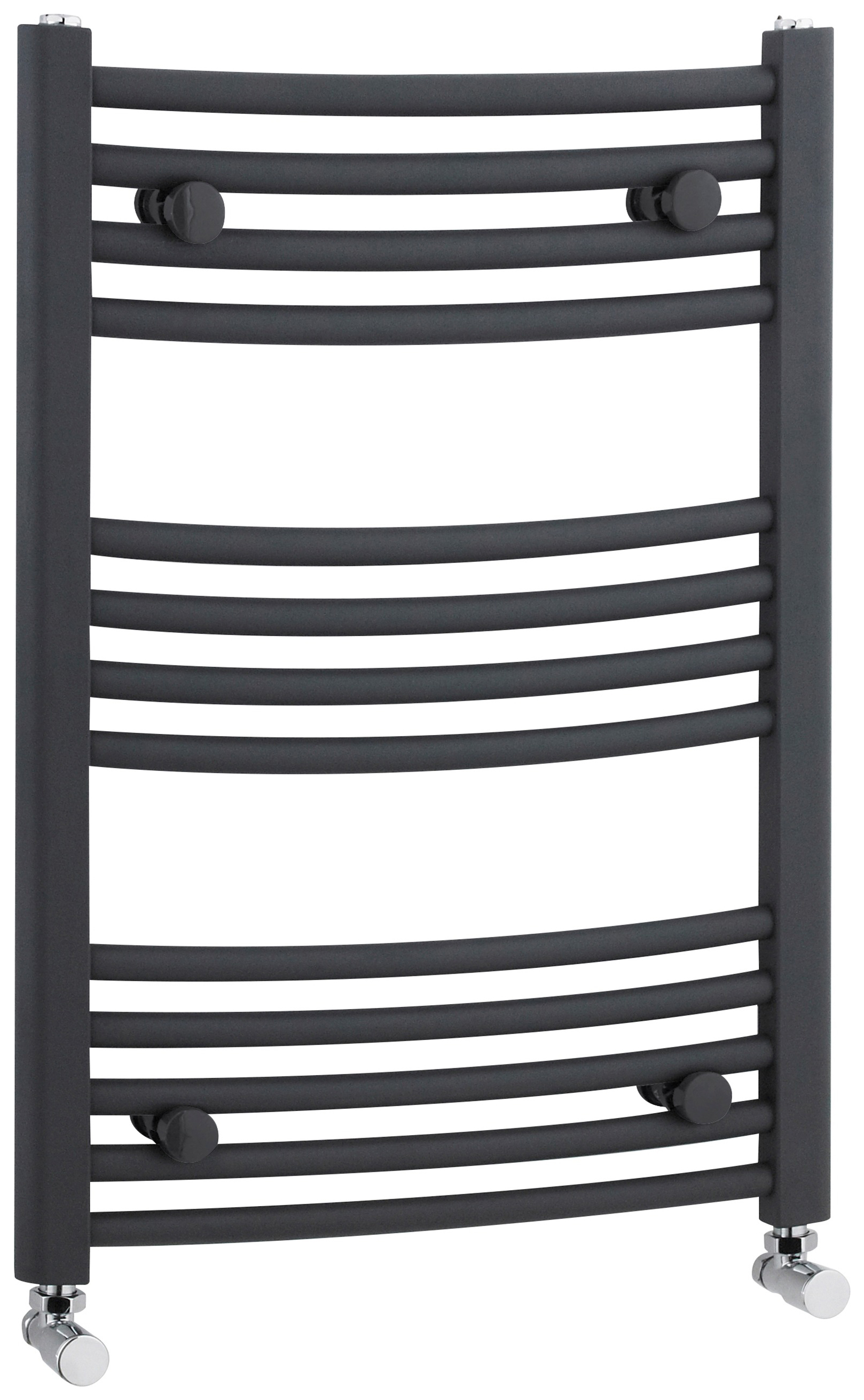 Balterley Anthracite Grey Curved Single Panel Vertical Towel Radiator - 500mm